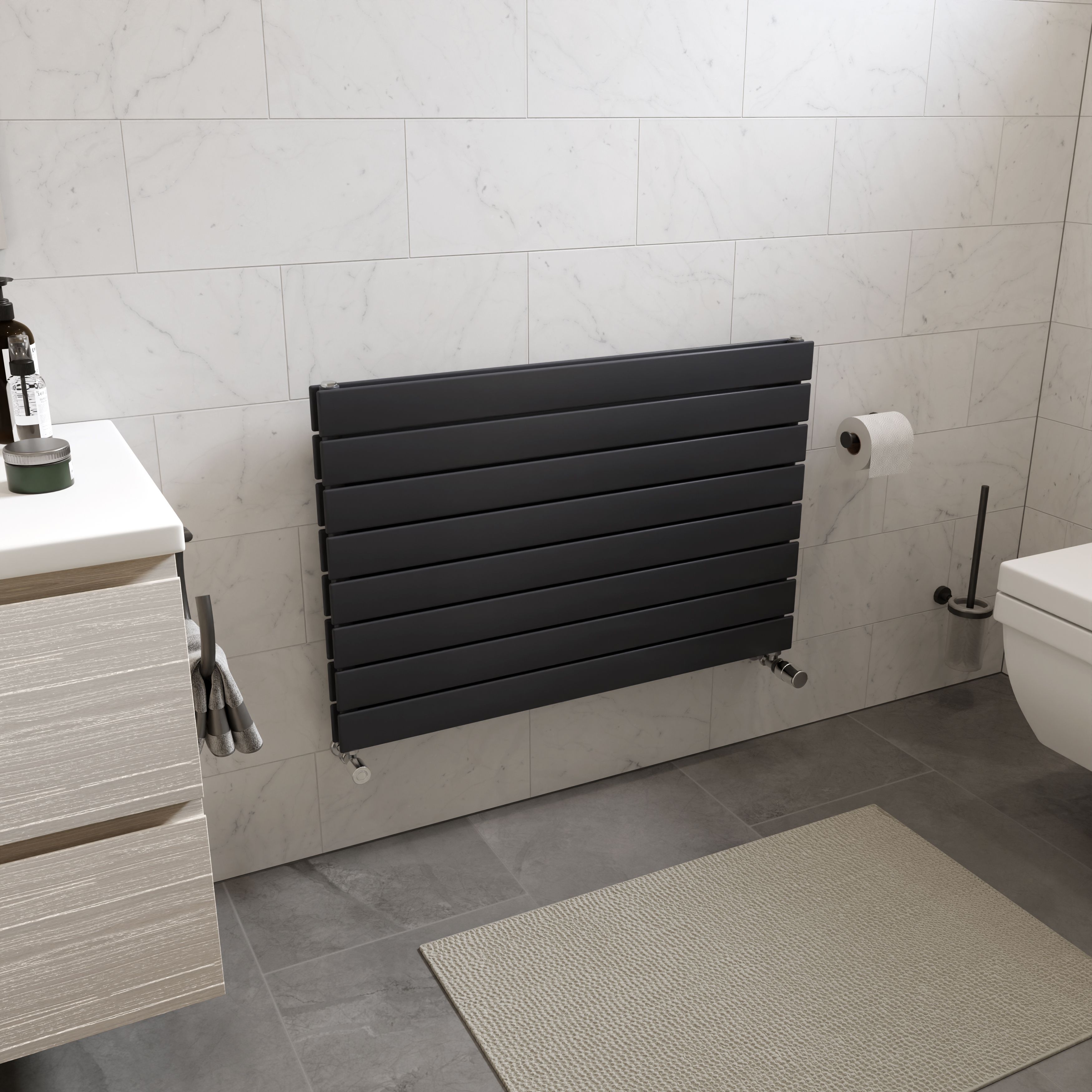 Ximax Vertirad Duplex Satin anthracite Horizontal Designer panel Radiator, (W)900mm x (H)595mm