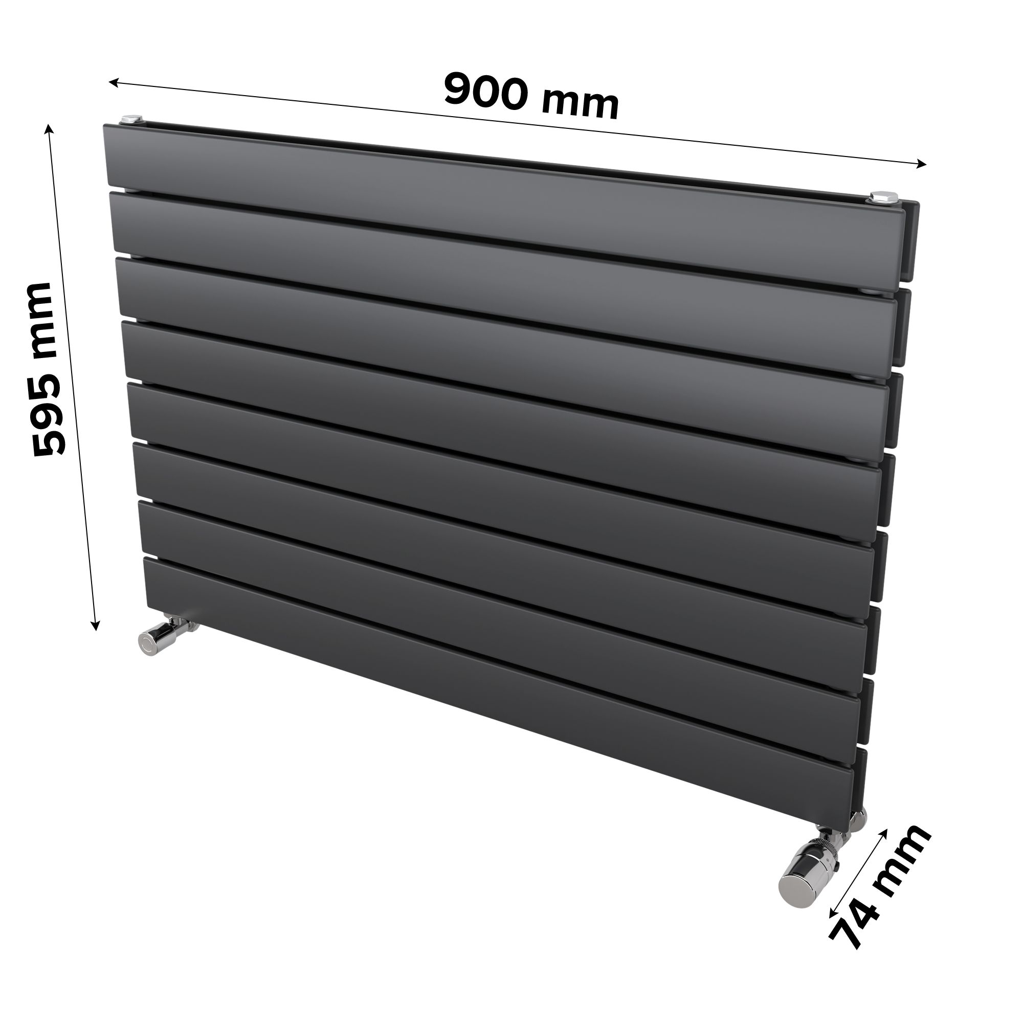 Ximax Vertirad Duplex Satin anthracite Horizontal Designer panel Radiator, (W)900mm x (H)595mm