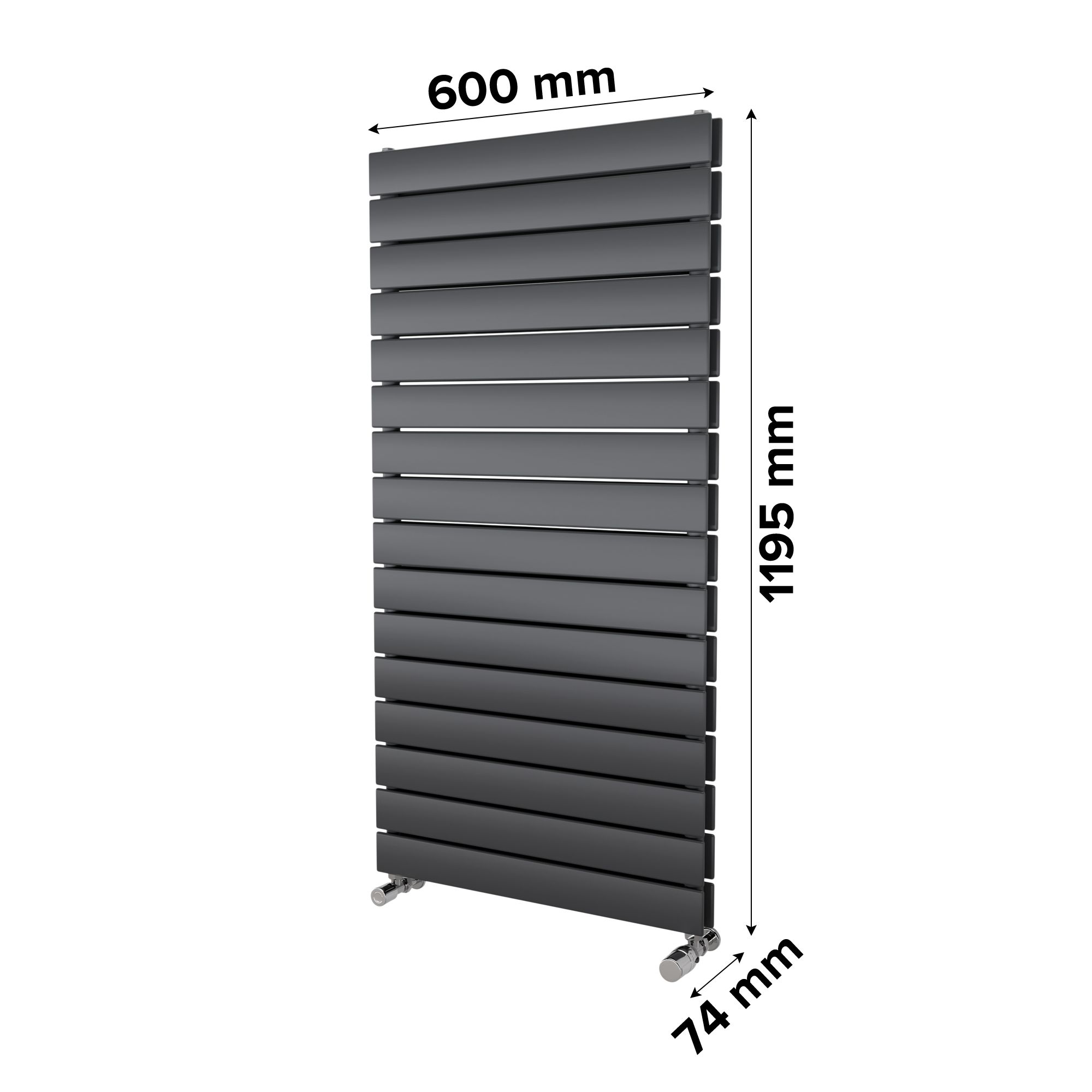 Ximax Vertirad Duplex Satin anthracite Vertical Designer panel Radiator, (W)600mm x (H)1195mm