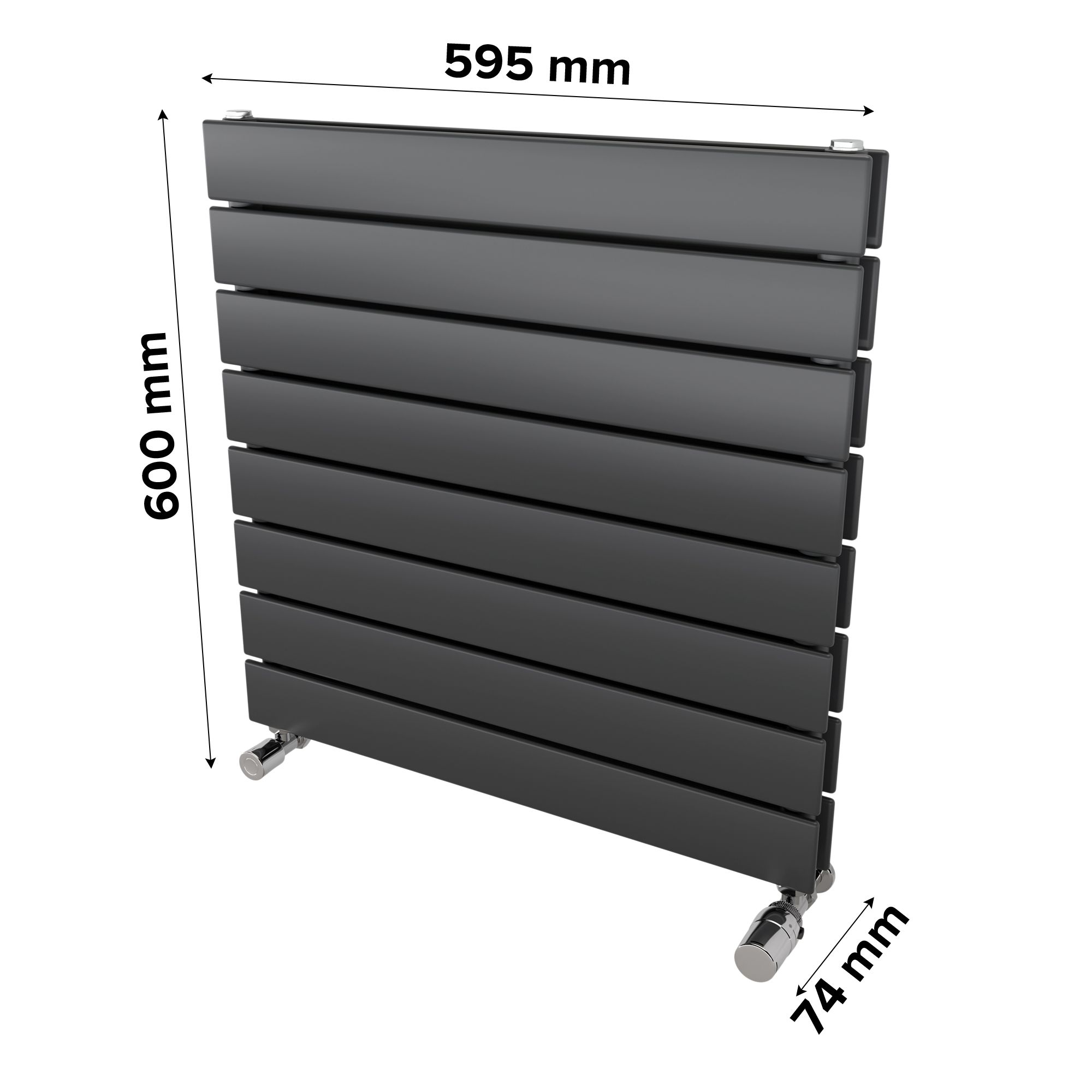 Ximax Vertirad Duplex Satin anthracite Vertical Designer panel Radiator, (W)600mm x (H)595mm