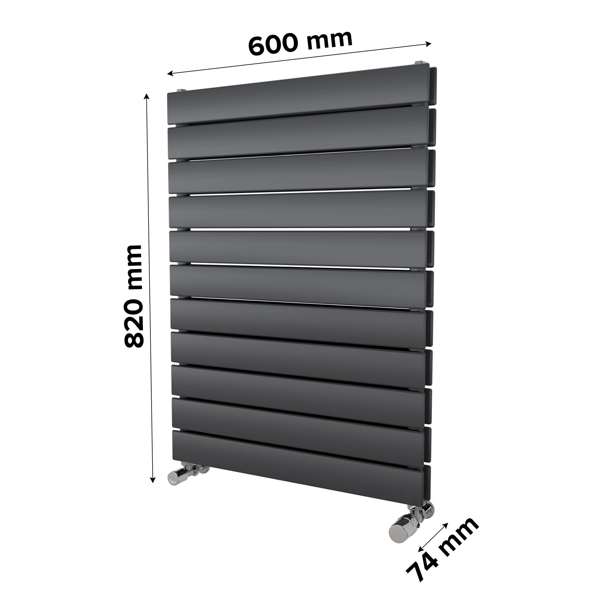 Ximax Vertirad Duplex Satin anthracite Vertical Designer panel Radiator, (W)600mm x (H)820mm