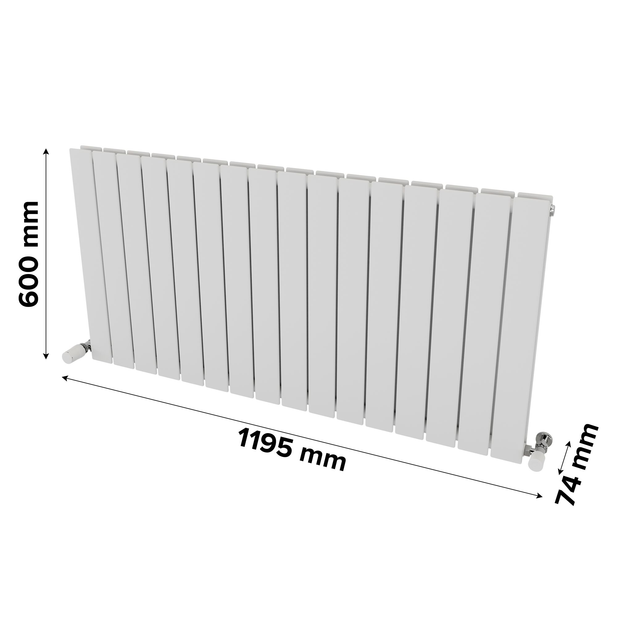Ximax Vertirad Duplex Satin white Horizontal Designer panel Radiator, (W)1195mm x (H)600mm