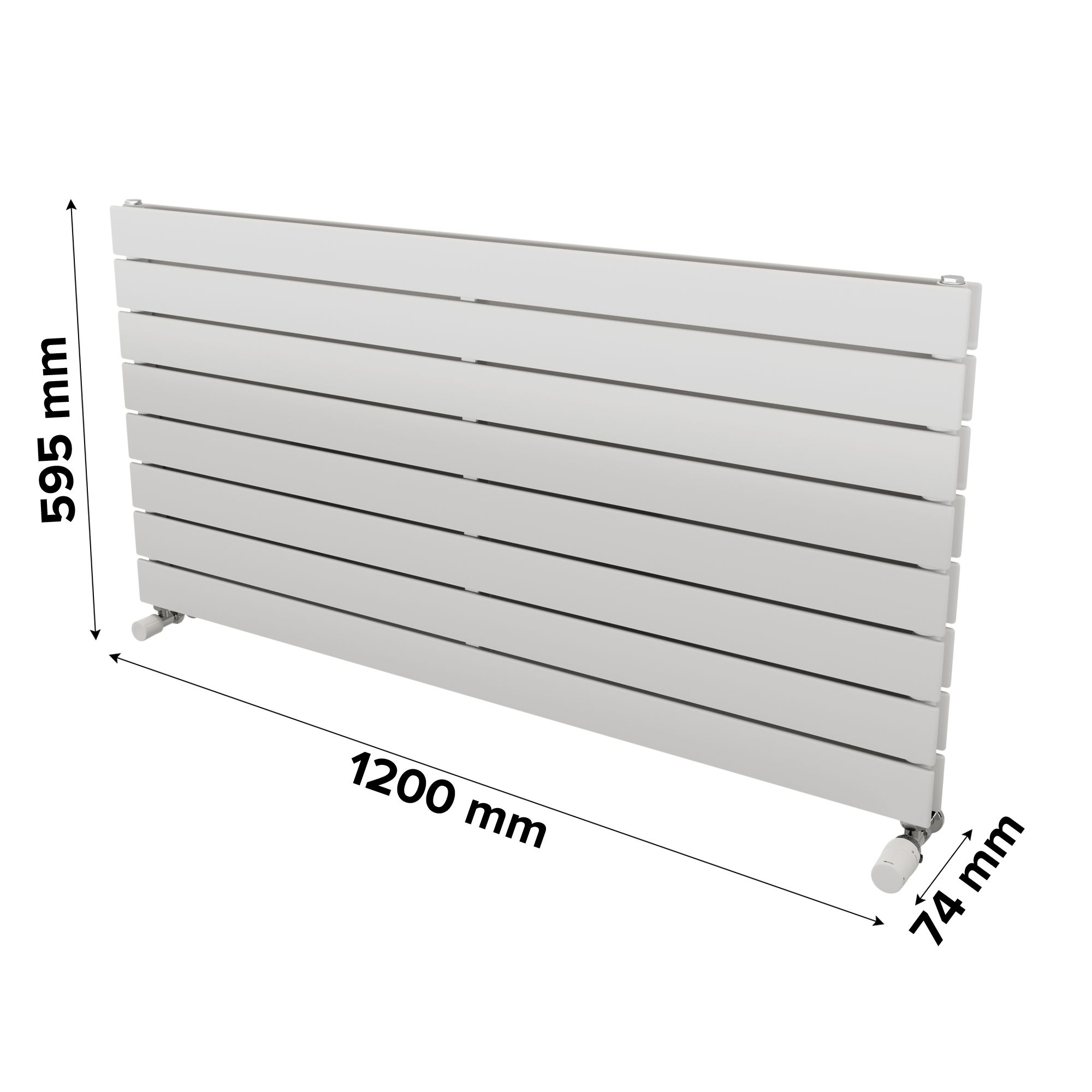 Ximax Vertirad Duplex Satin white Horizontal Designer panel Radiator, (W)1200mm x (H)595mm