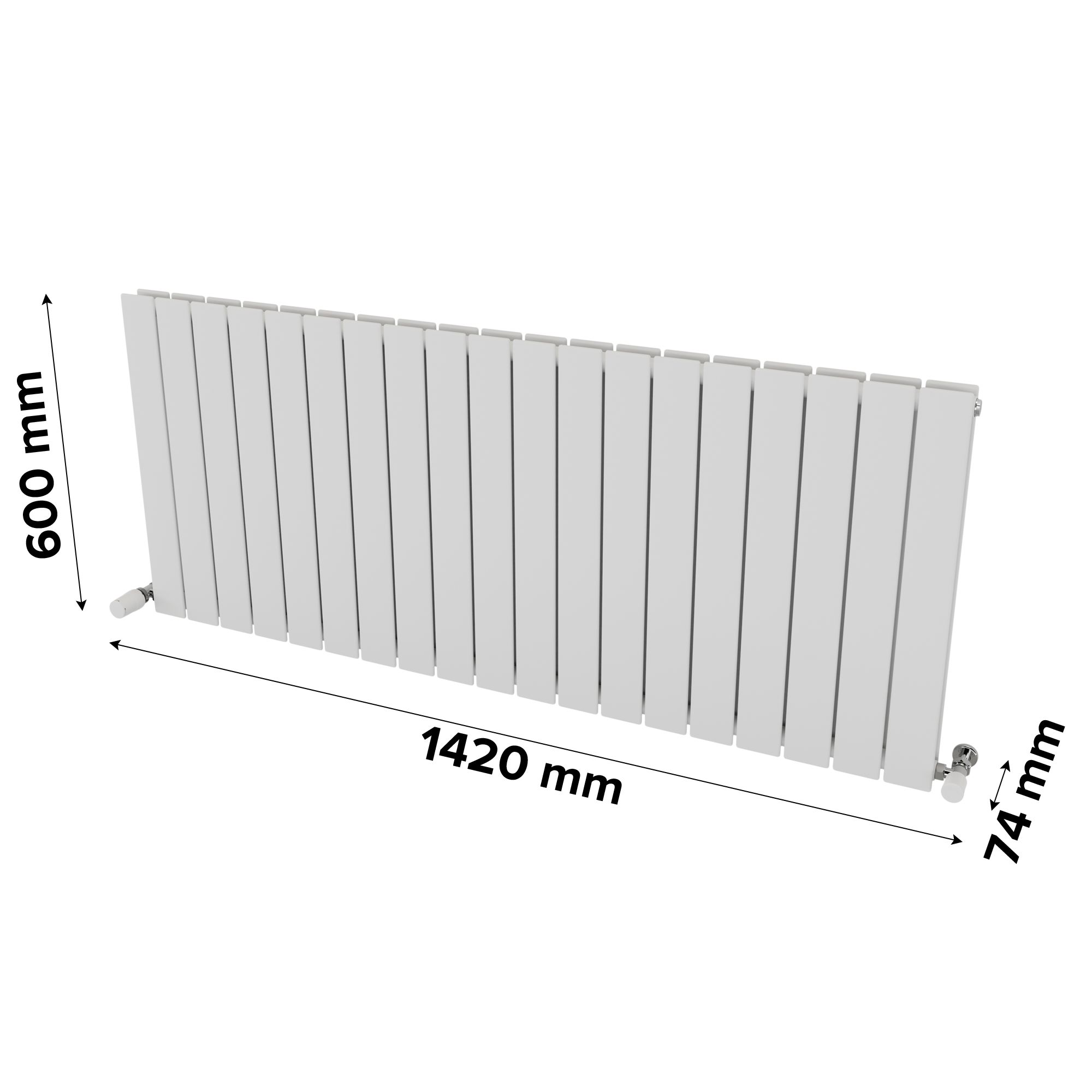 Ximax Vertirad Duplex Satin white Horizontal Designer panel Radiator, (W)1420mm x (H)600mm