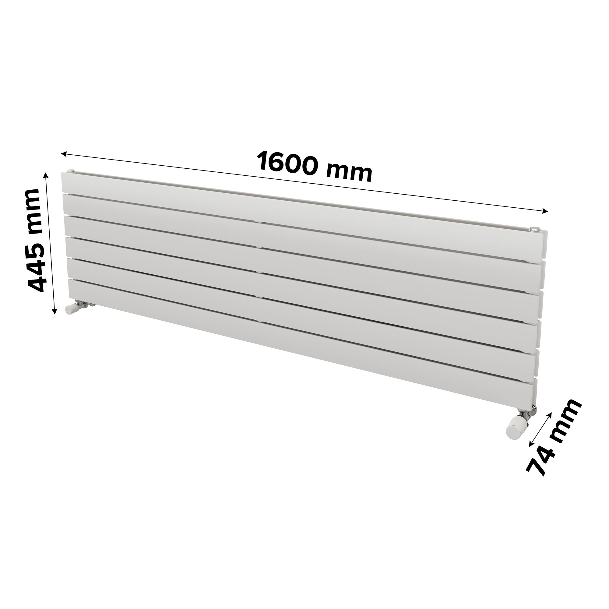 Ximax Vertirad Duplex Satin white Horizontal Designer panel Radiator, (W)1600mm x (H)445mm