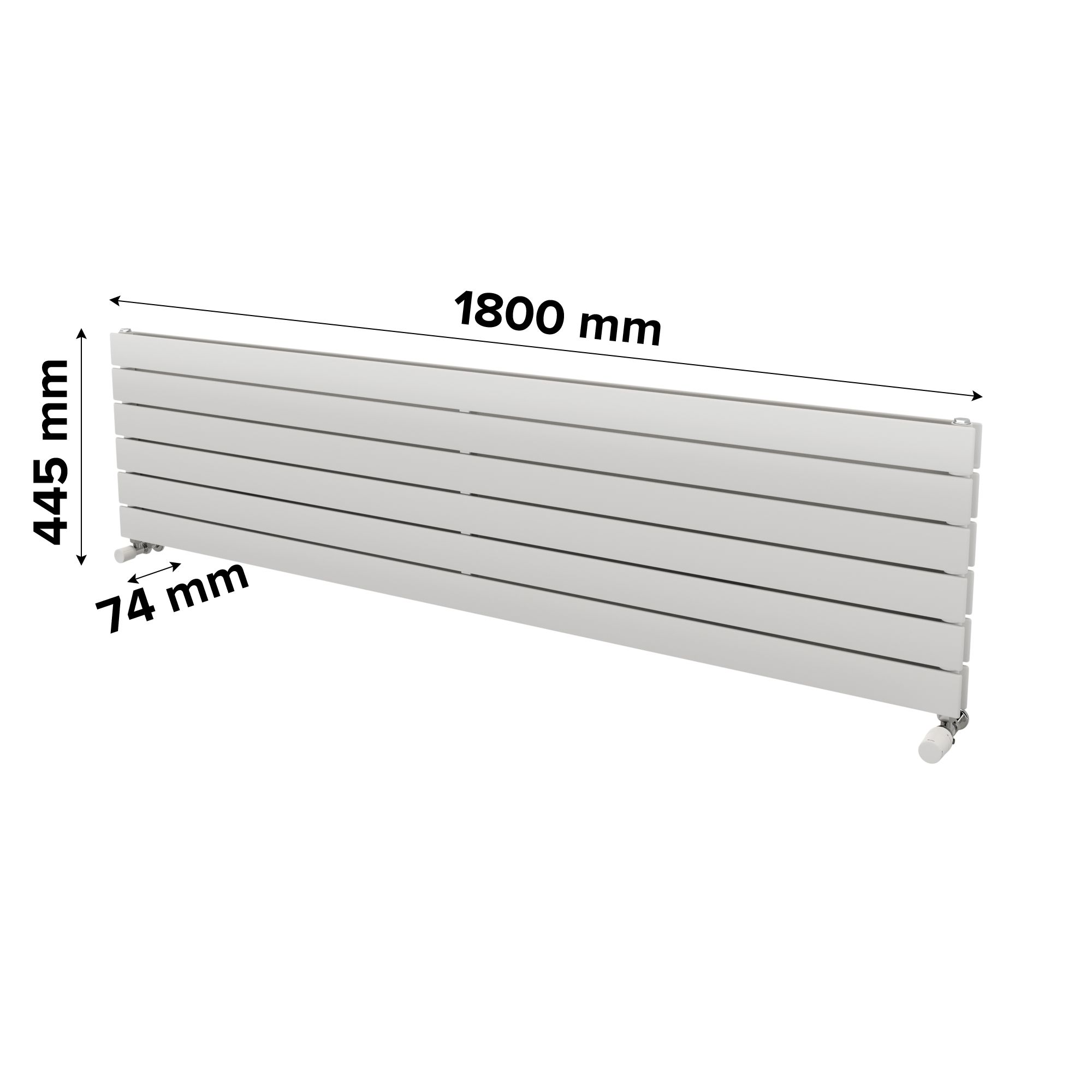 Ximax Vertirad Duplex Satin white Horizontal Designer panel Radiator, (W)1800mm x (H)445mm