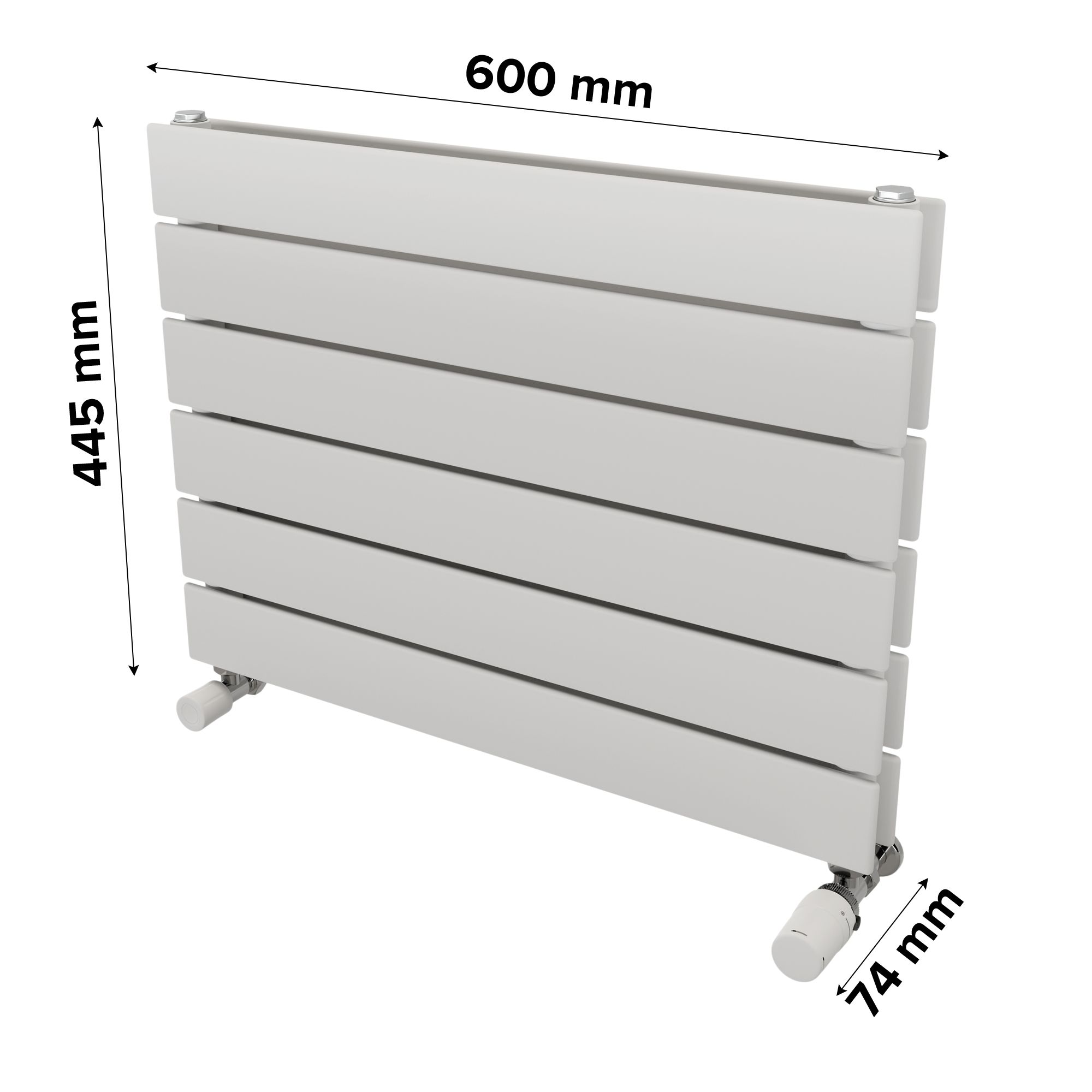 Ximax Vertirad Duplex Satin white Horizontal Designer panel Radiator, (W)600mm x (H)445mm