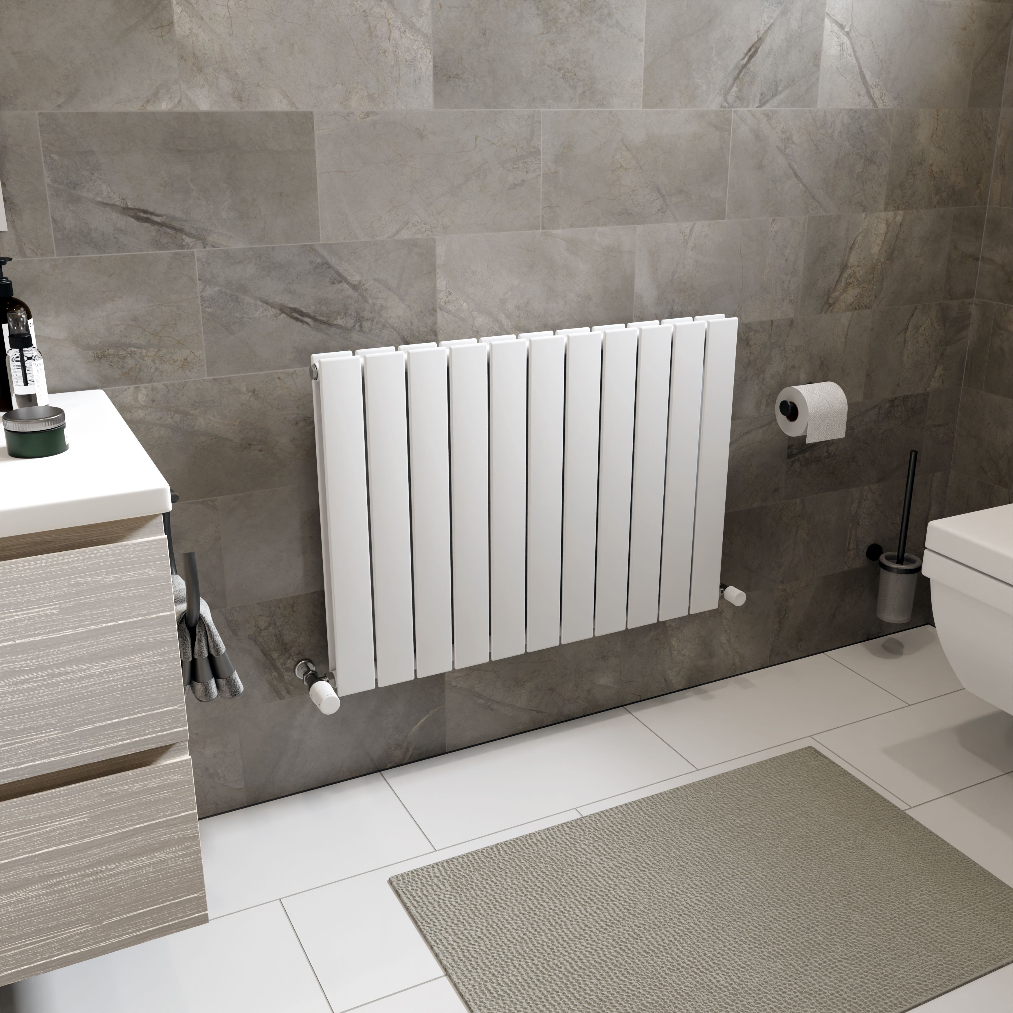 Ximax Vertirad Duplex Satin white Horizontal Designer panel Radiator, (W)820mm x (H)600mm