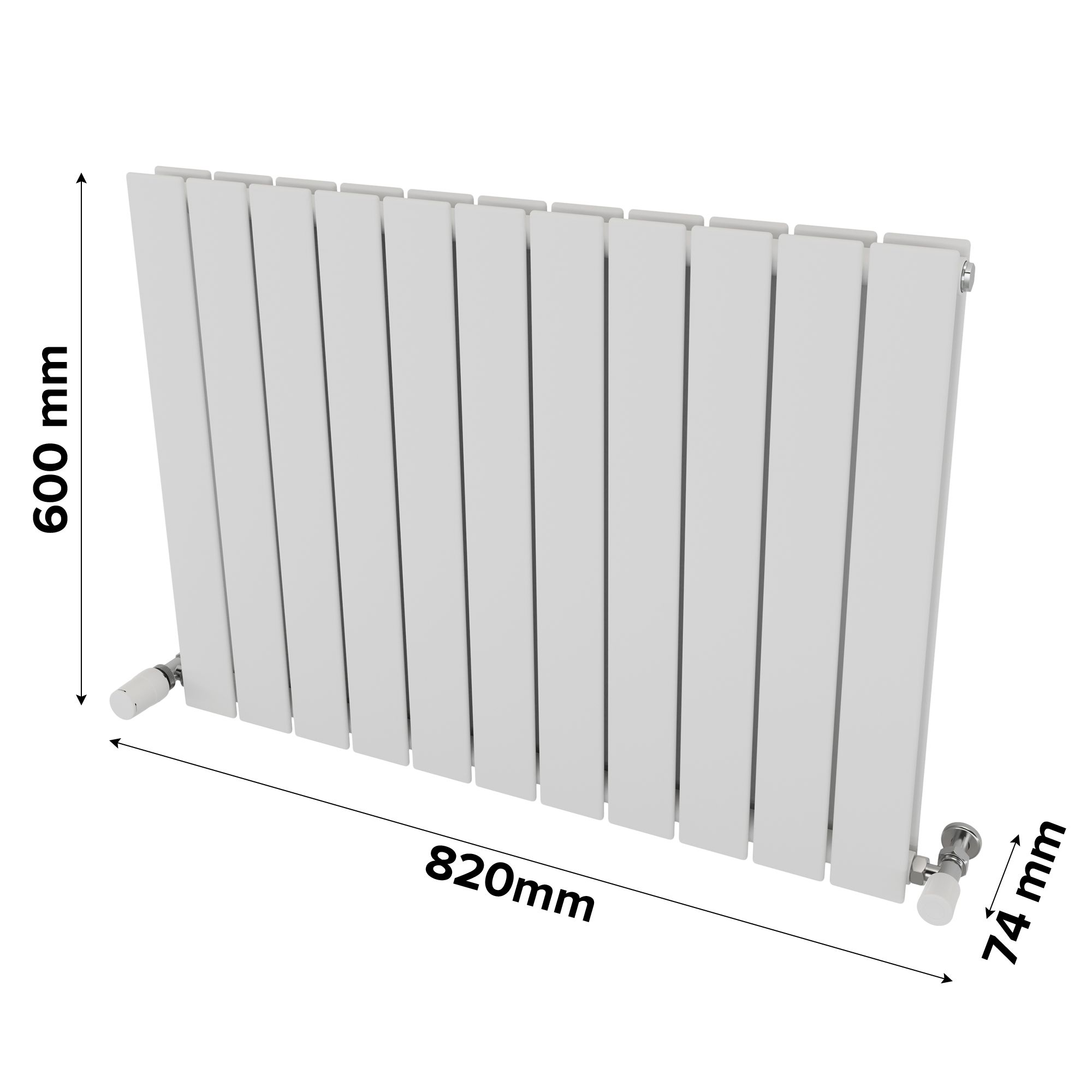 Ximax Vertirad Duplex Satin white Horizontal Designer panel Radiator, (W)820mm x (H)600mm