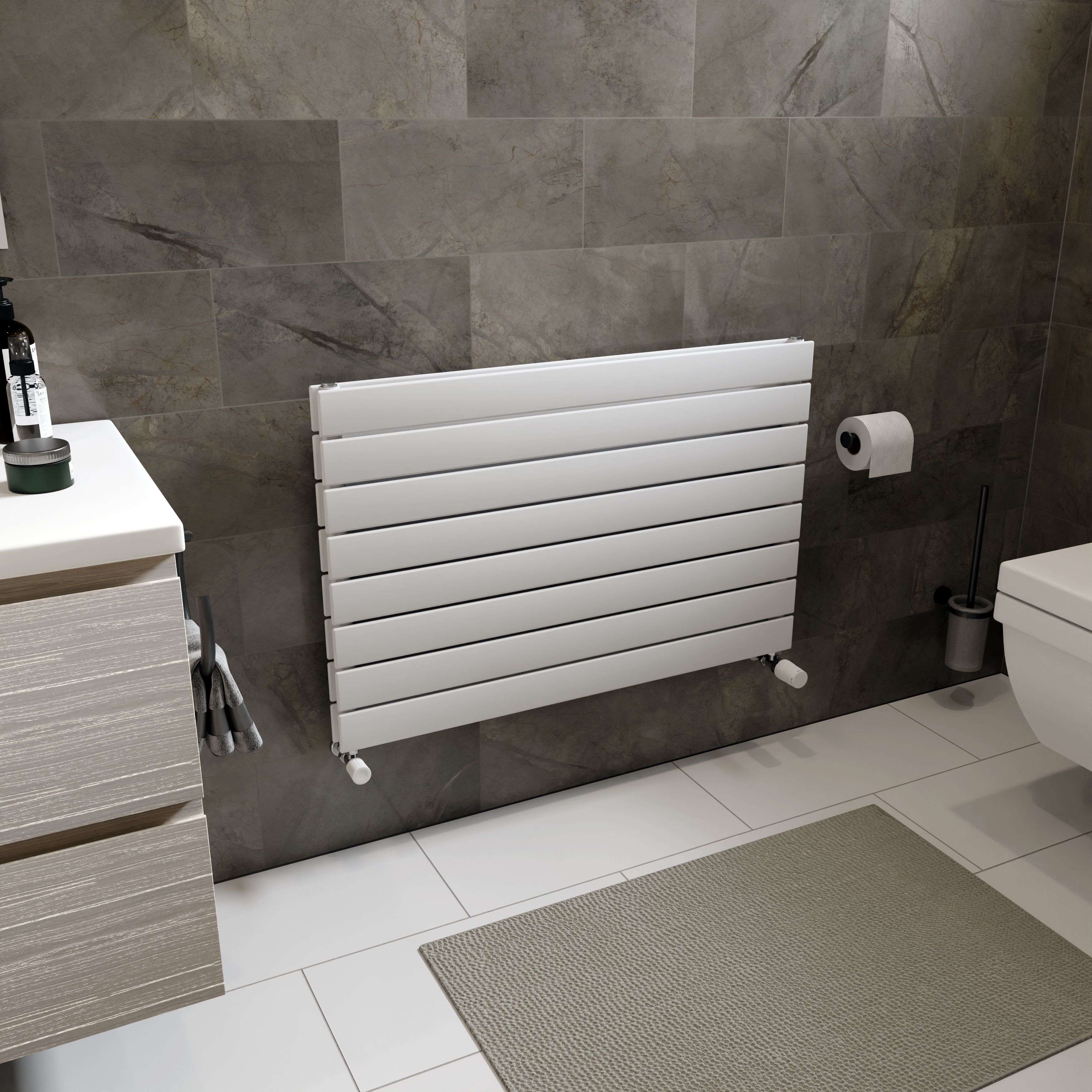 Ximax Vertirad Duplex Satin white Horizontal Designer panel Radiator, (W)900mm x (H)595mm