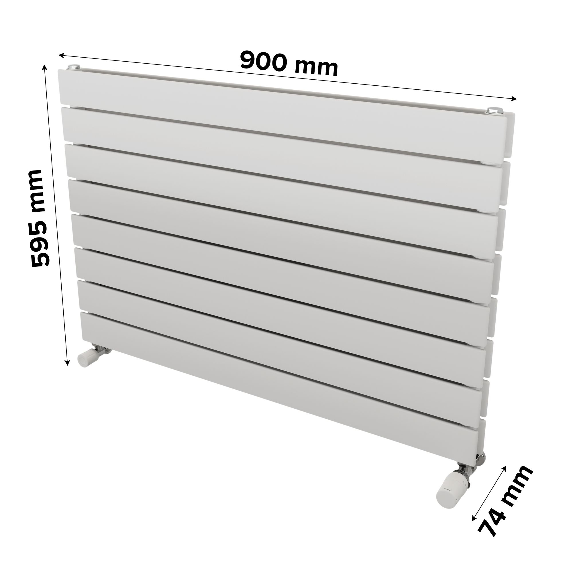 Ximax Vertirad Duplex Satin white Horizontal Designer panel Radiator, (W)900mm x (H)595mm
