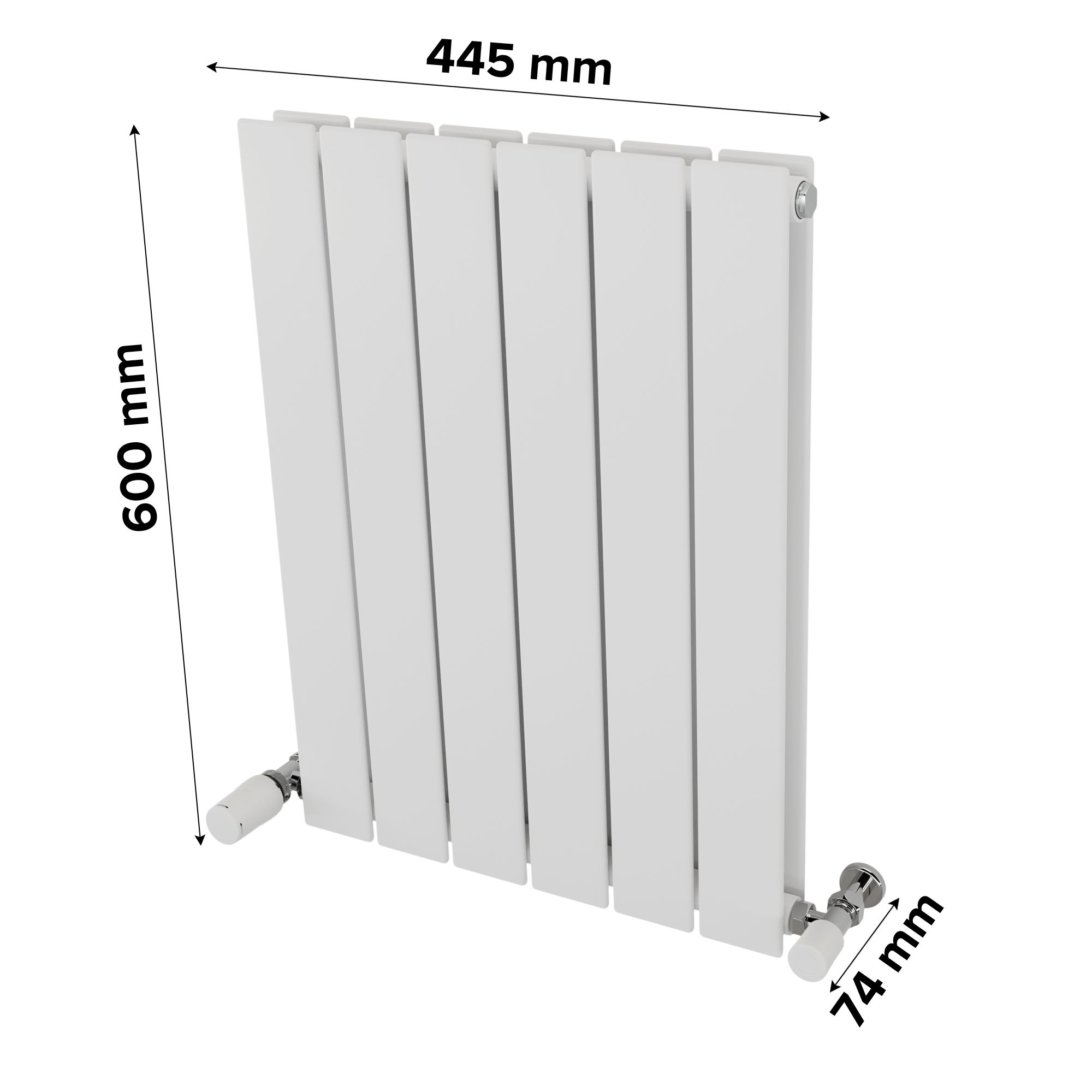 Ximax Vertirad Duplex Satin white Vertical Designer panel Radiator, (W)445mm x (H)600mm