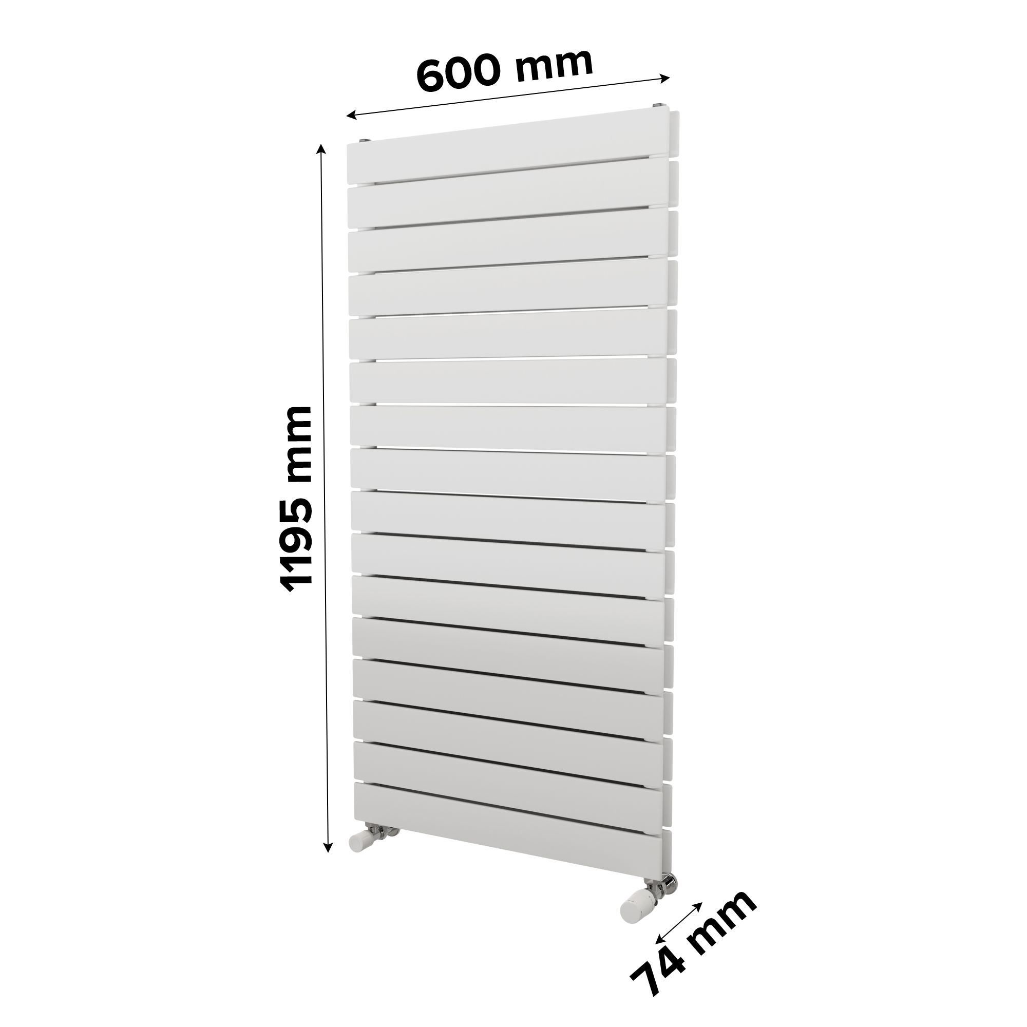 Ximax Vertirad Duplex Satin white Vertical Designer panel Radiator, (W)600mm x (H)1195mm