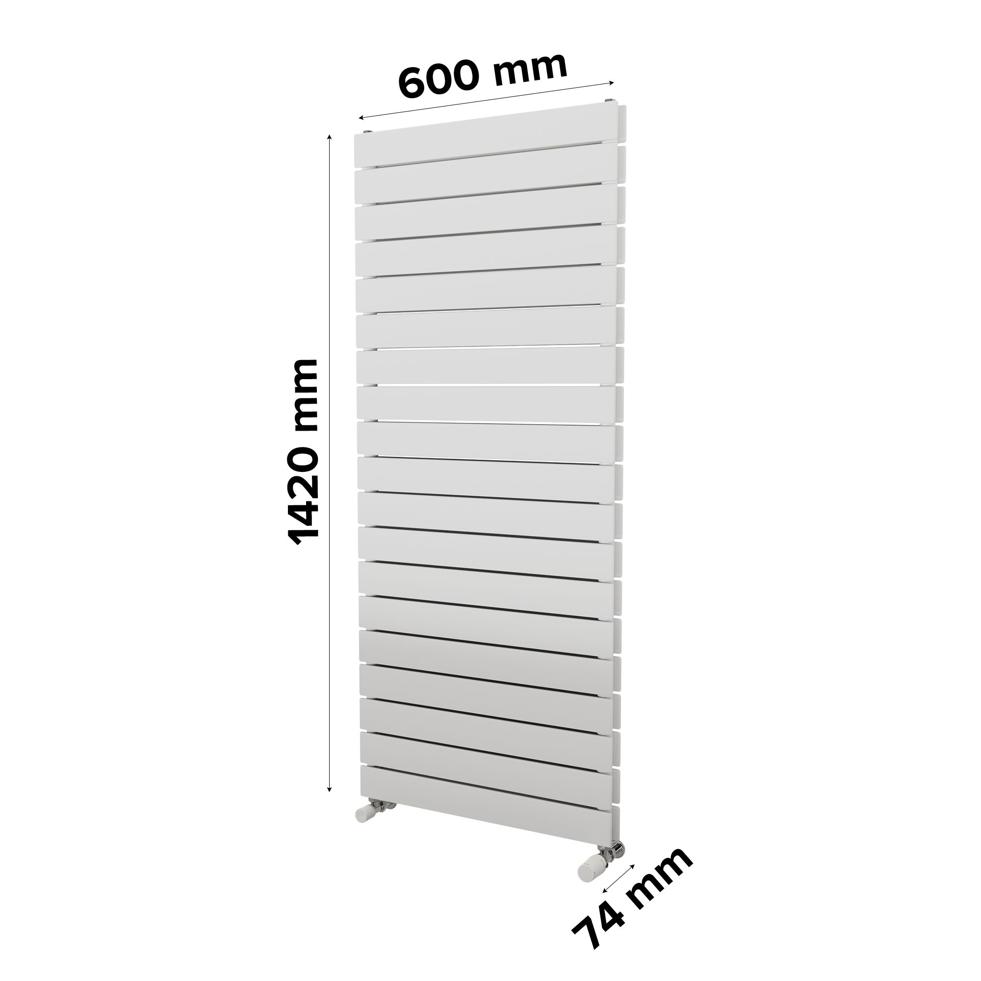 Ximax Vertirad Duplex Satin white Vertical Designer panel Radiator, (W)600mm x (H)1420mm
