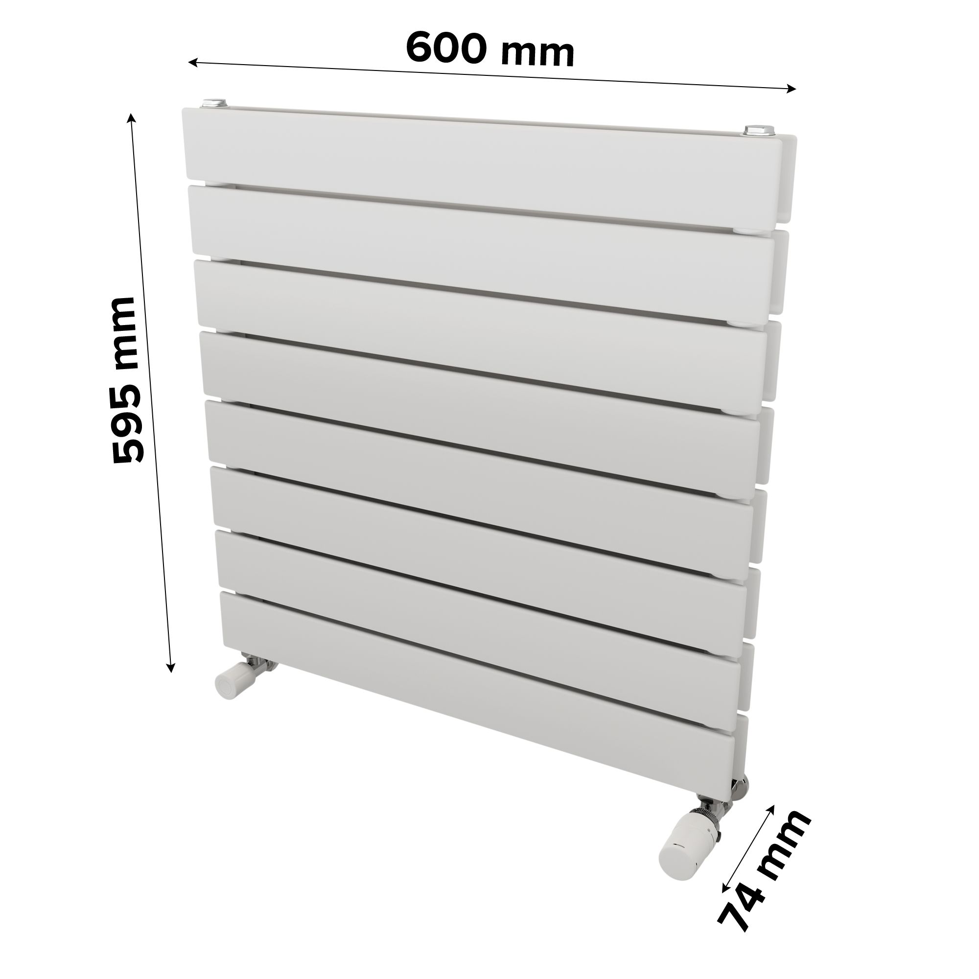 Ximax Vertirad Duplex Satin white Vertical Designer panel Radiator, (W)600mm x (H)595mm