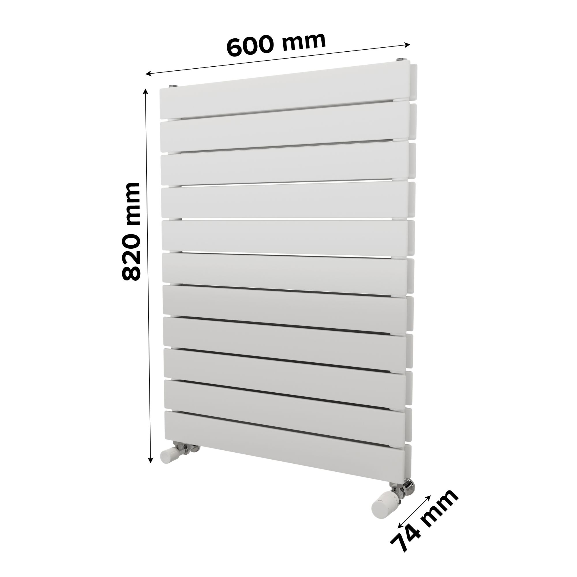 Ximax Vertirad Duplex Satin white Vertical Designer panel Radiator, (W)600mm x (H)820mm