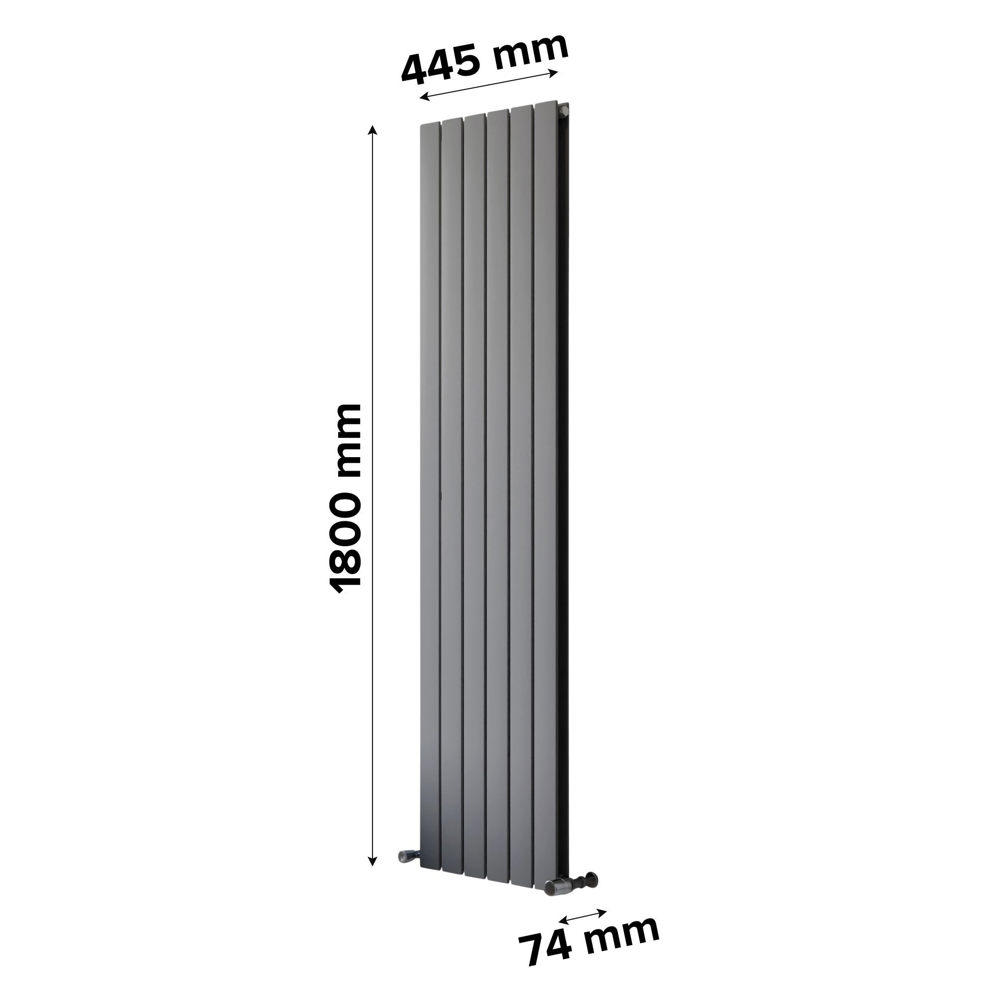 Ximax Vertirad Duplex Silver effect Horizontal or vertical Designer Radiator, (W)445mm x (H)1800mm