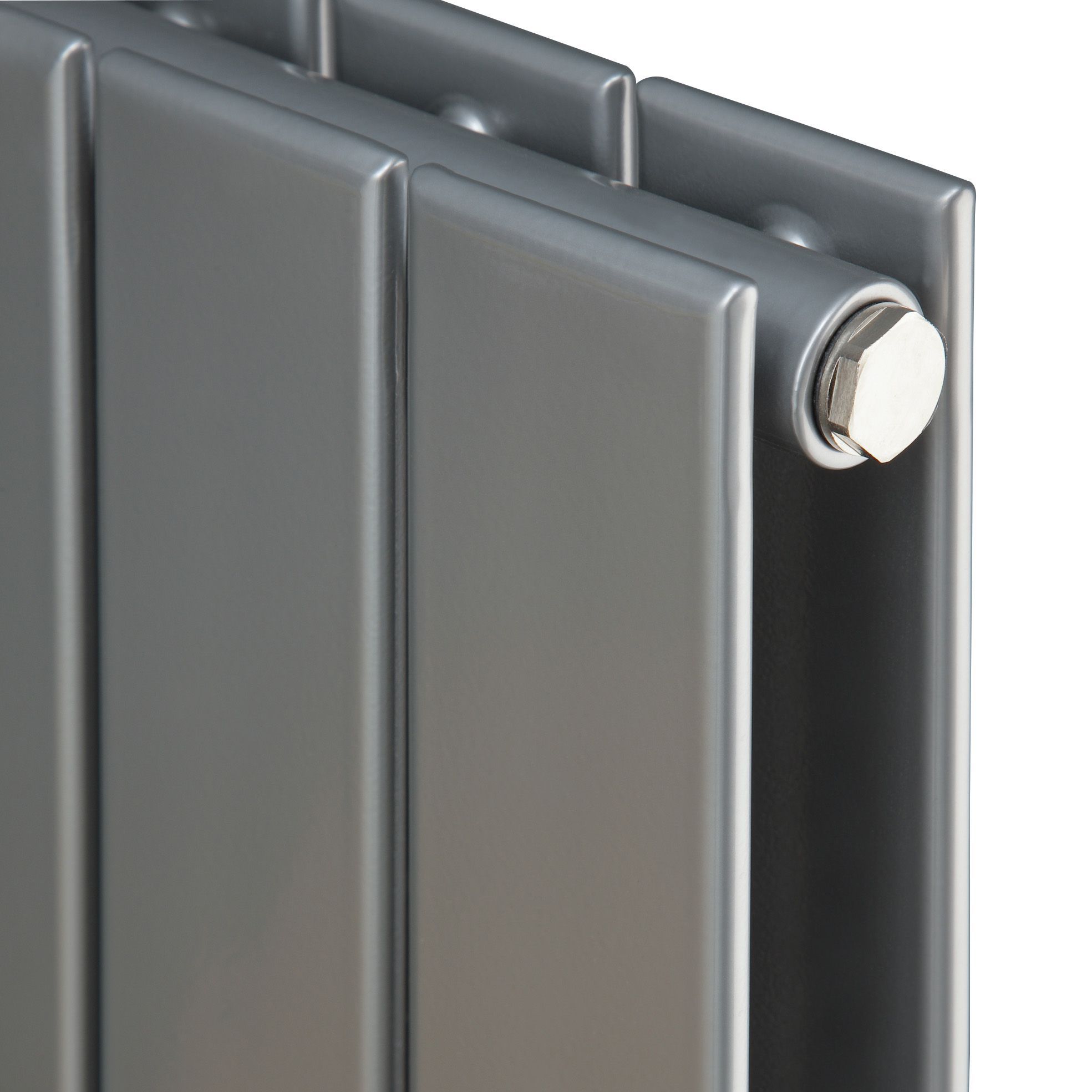 Ximax Vertirad Duplex Silver effect Horizontal or vertical Designer Radiator, (W)595mm x (H)1800mm