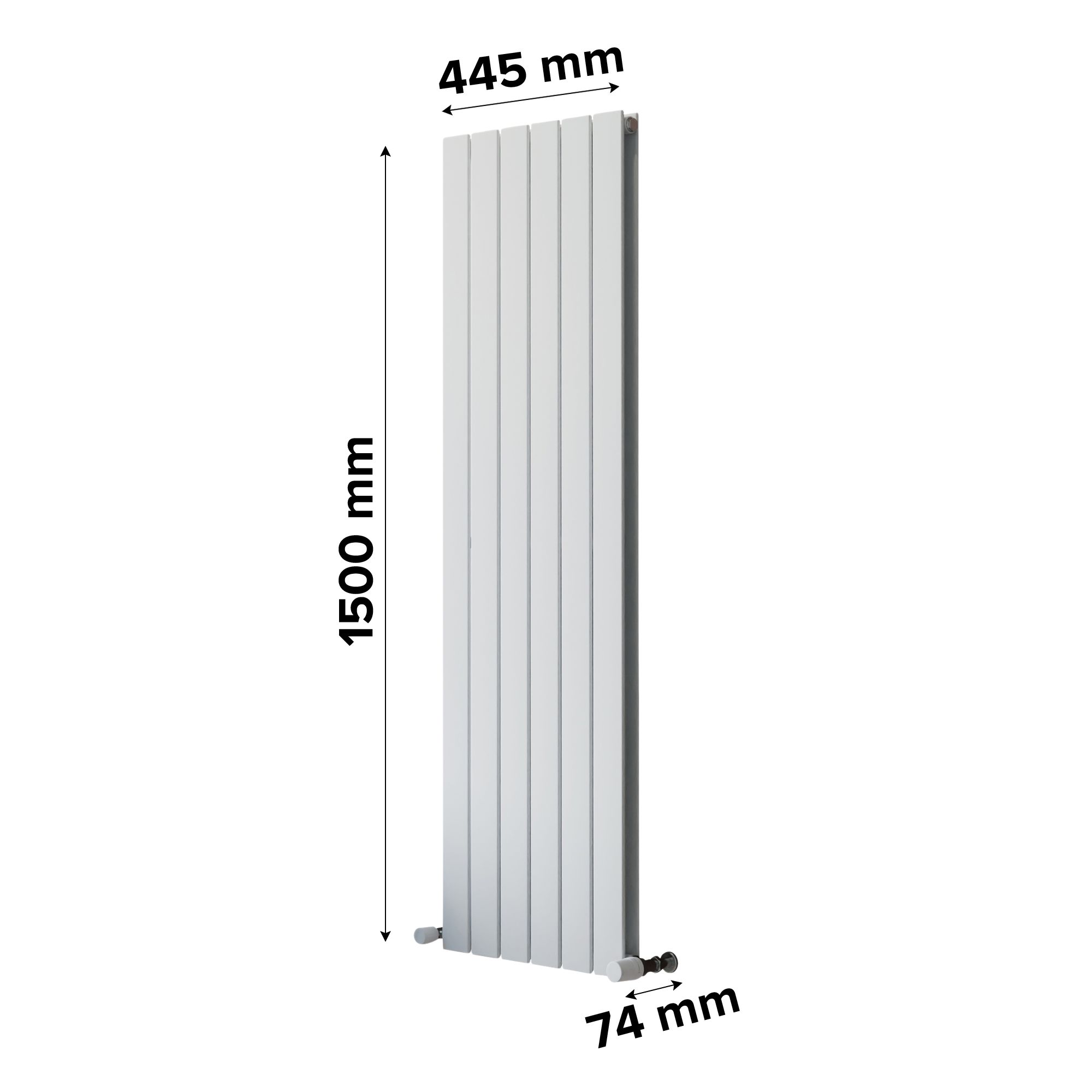 Ximax Vertirad Duplex Universal White Horizontal or vertical Designer Radiator, (W)445mm x (H)1500mm