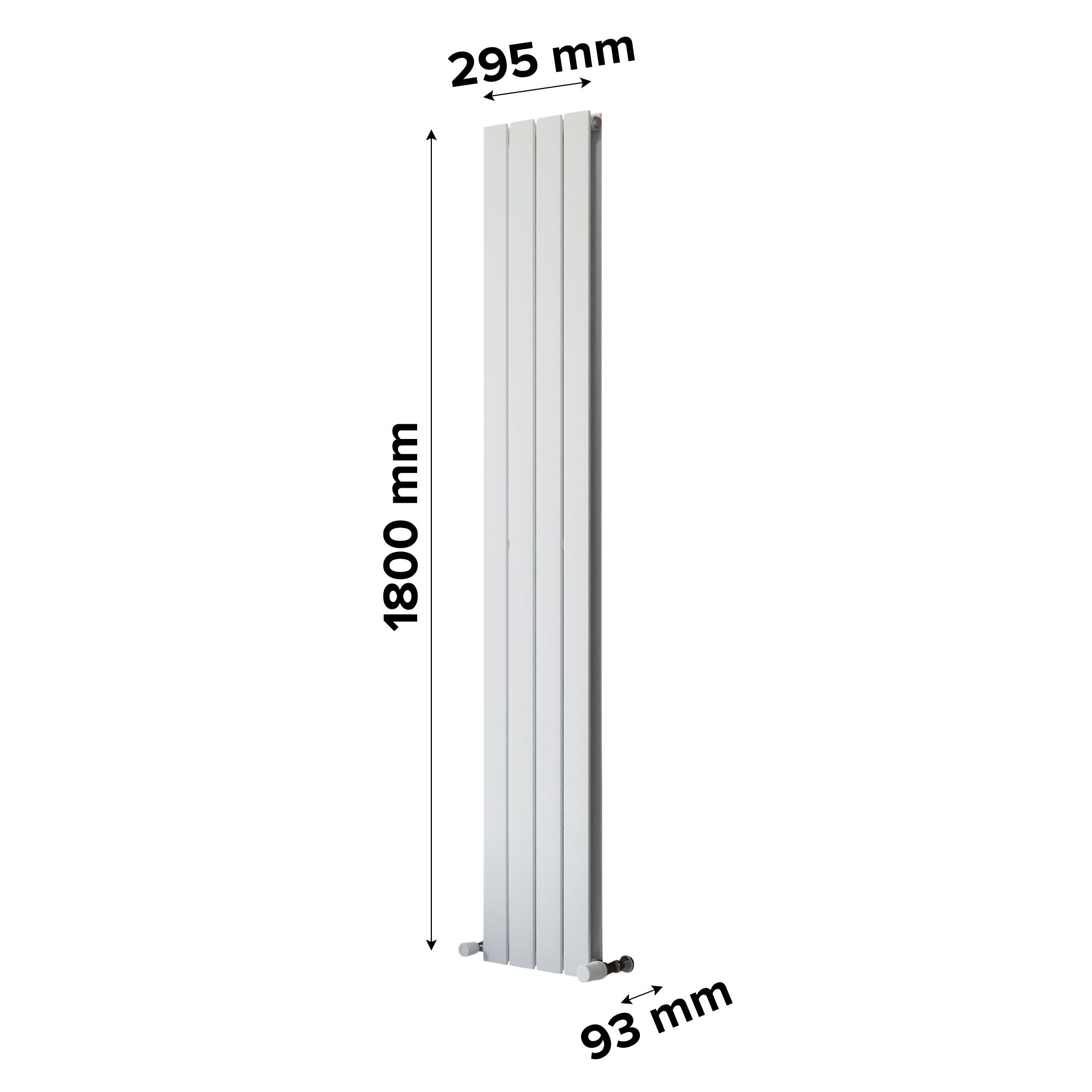 Ximax Vertirad Duplex White Horizontal or vertical Designer Radiator, (W)295mm x (H)1800mm