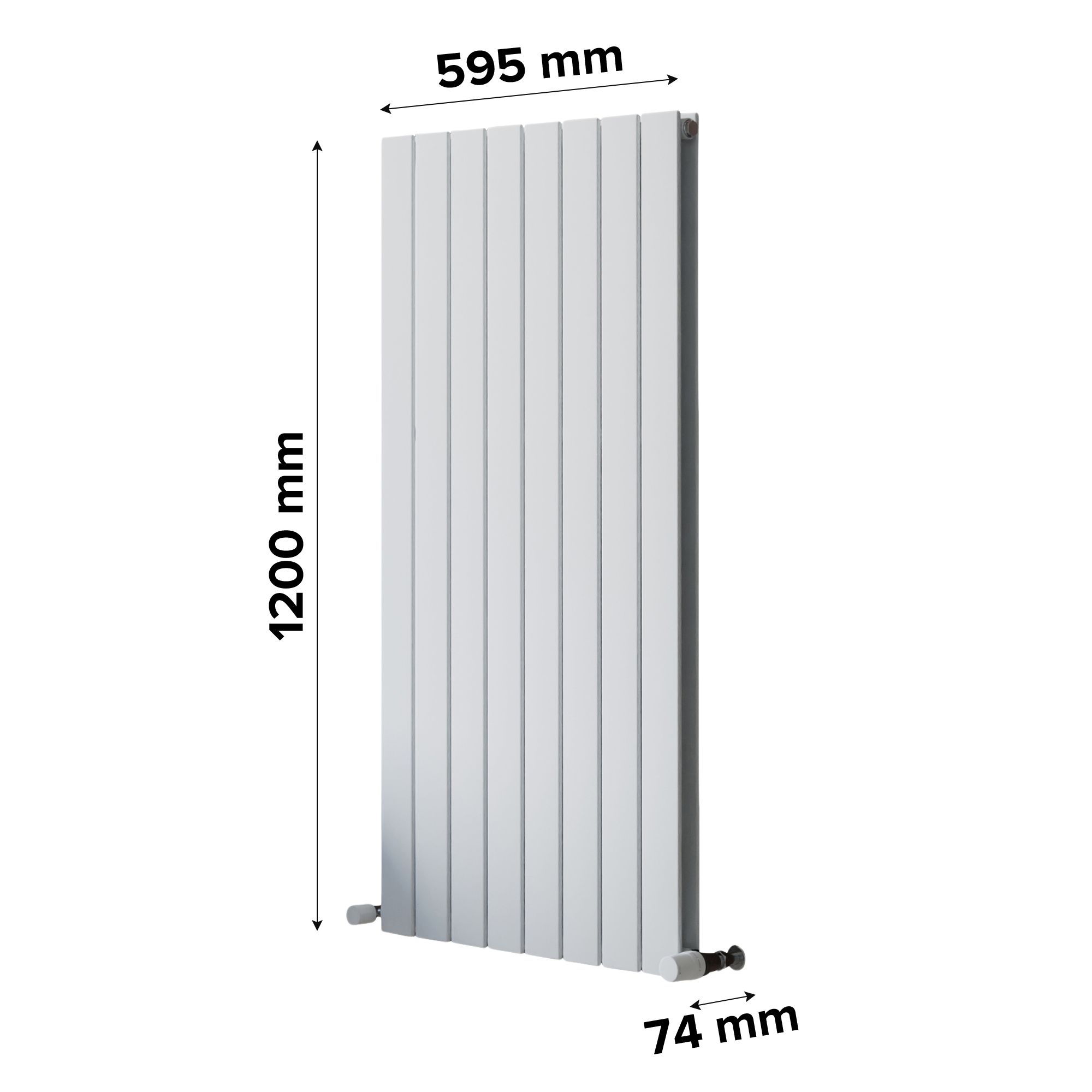 Ximax Vertirad Duplex White Horizontal or vertical Designer Radiator, (W)595mm x (H)1200mm