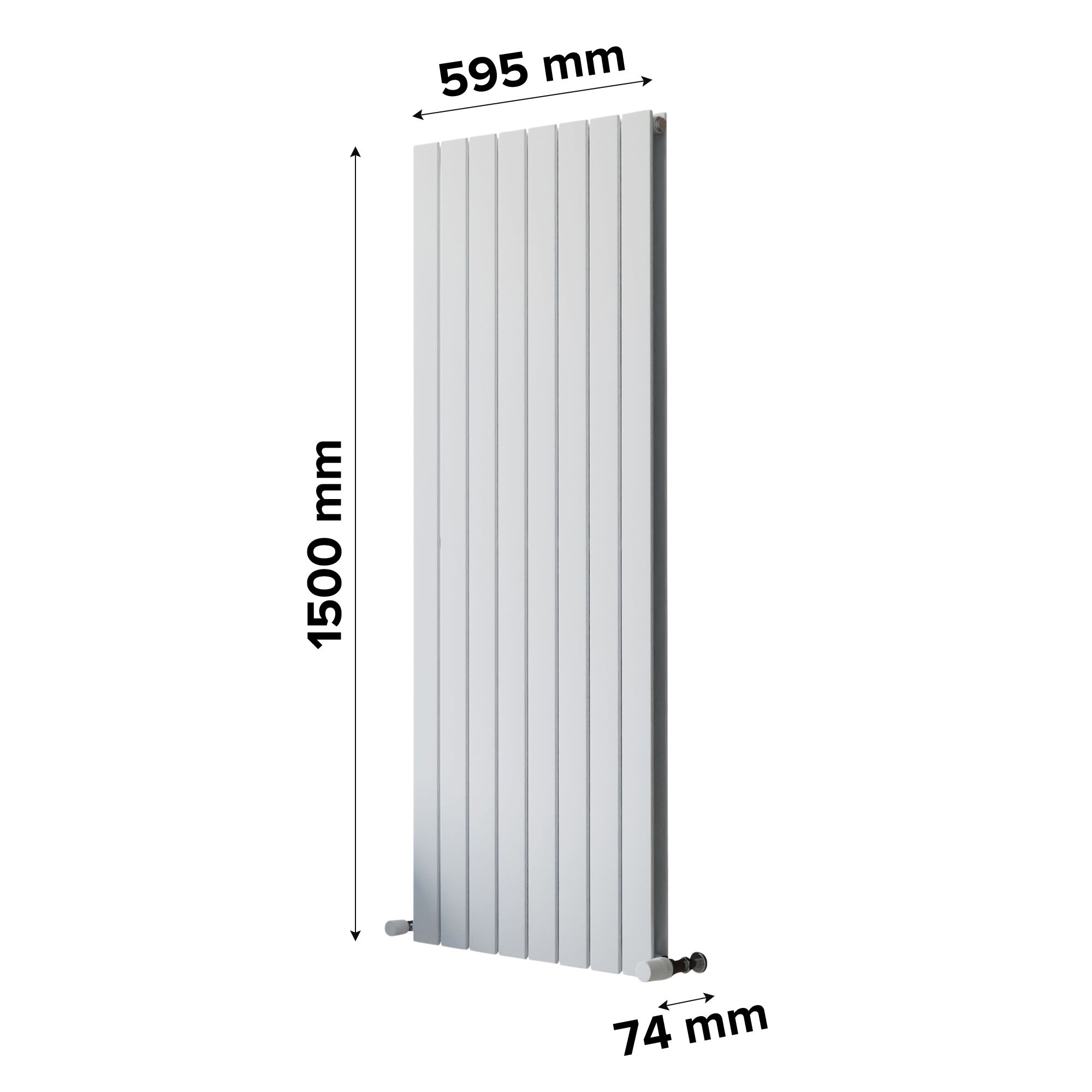 Ximax Vertirad Duplex White Horizontal or vertical Designer Radiator, (W)595mm x (H)1500mm