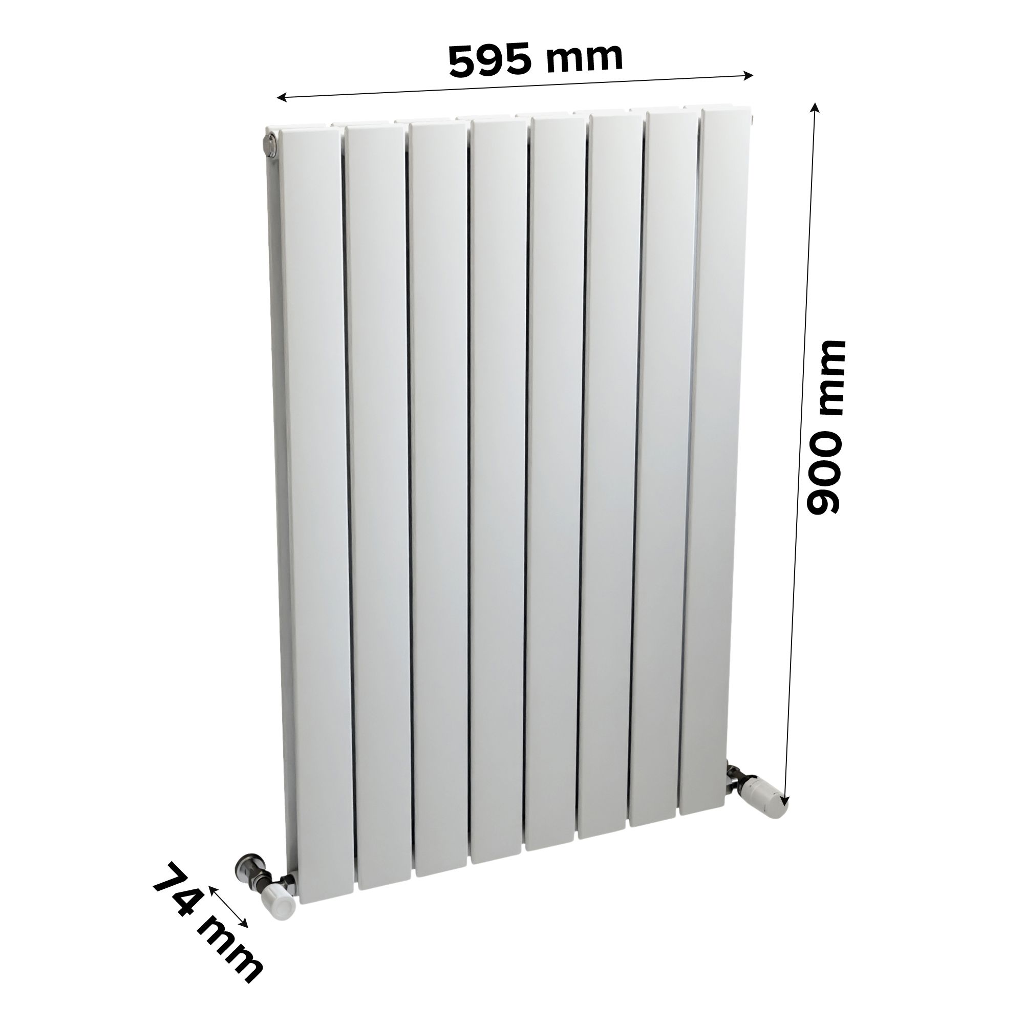 Ximax Vertirad Duplex White Horizontal or vertical Designer Radiator, (W)595mm x (H)900mm