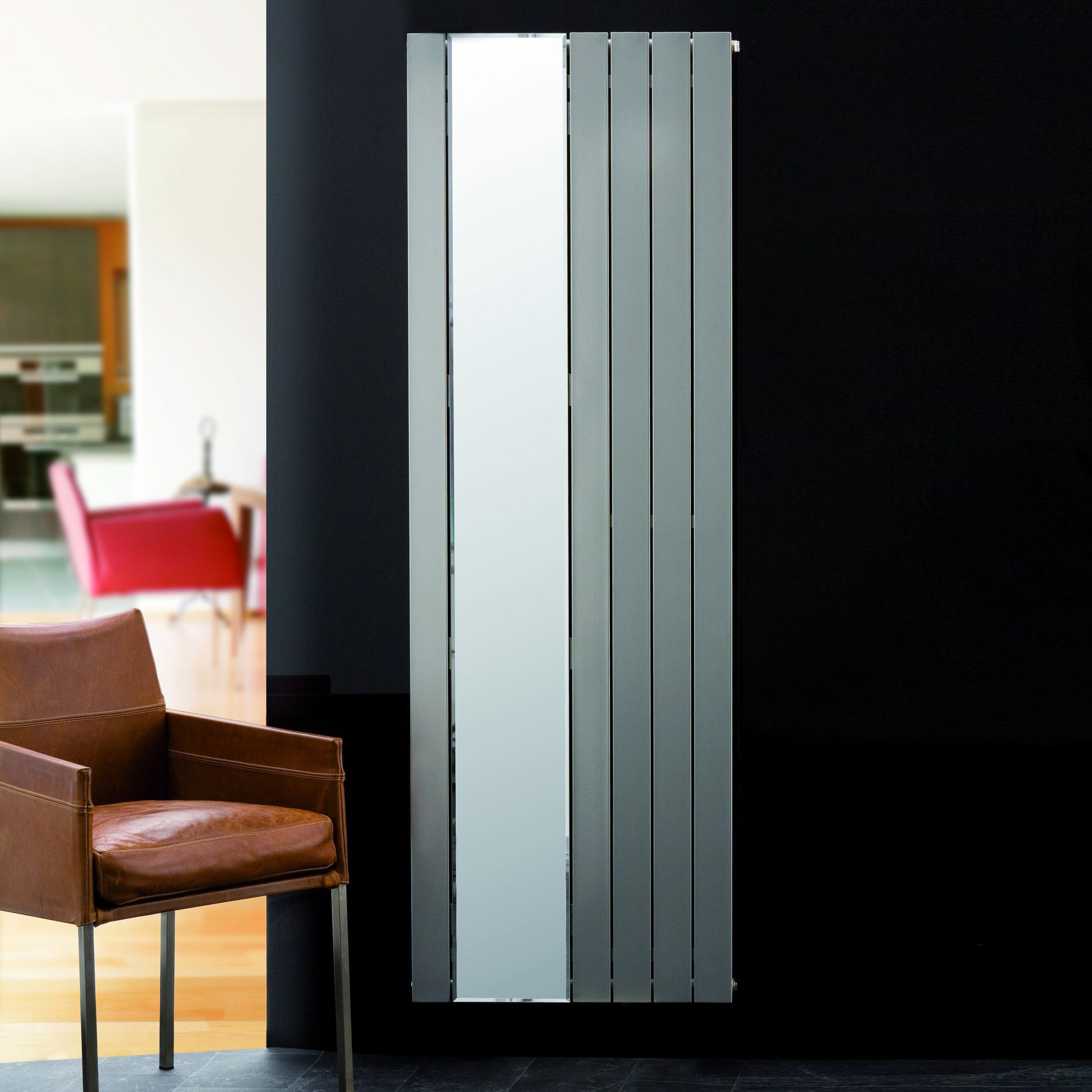Ximax Vertirad Mirror Silver effect Vertical Designer Radiator, (W)595mm x (H)1800mm