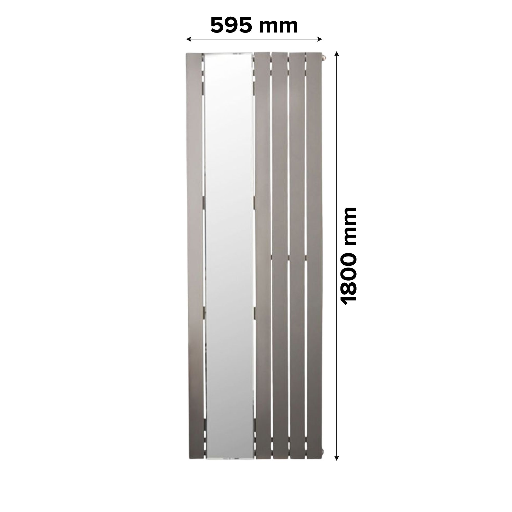 Ximax Vertirad Mirror Silver effect Vertical Designer Radiator, (W)595mm x (H)1800mm