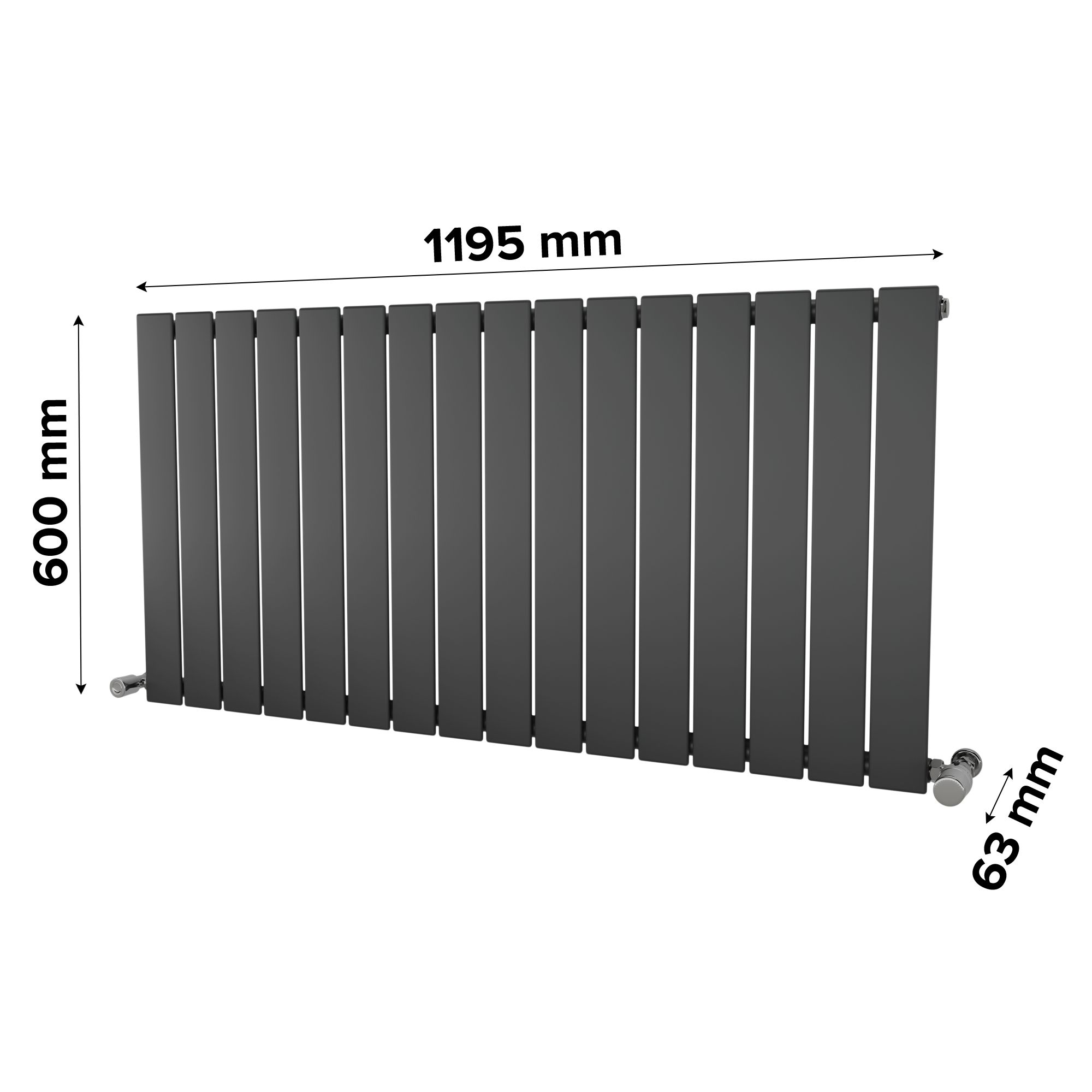 Ximax Vertirad Satin anthracite Horizontal Designer panel Radiator, (W)1195mm x (H)600mm