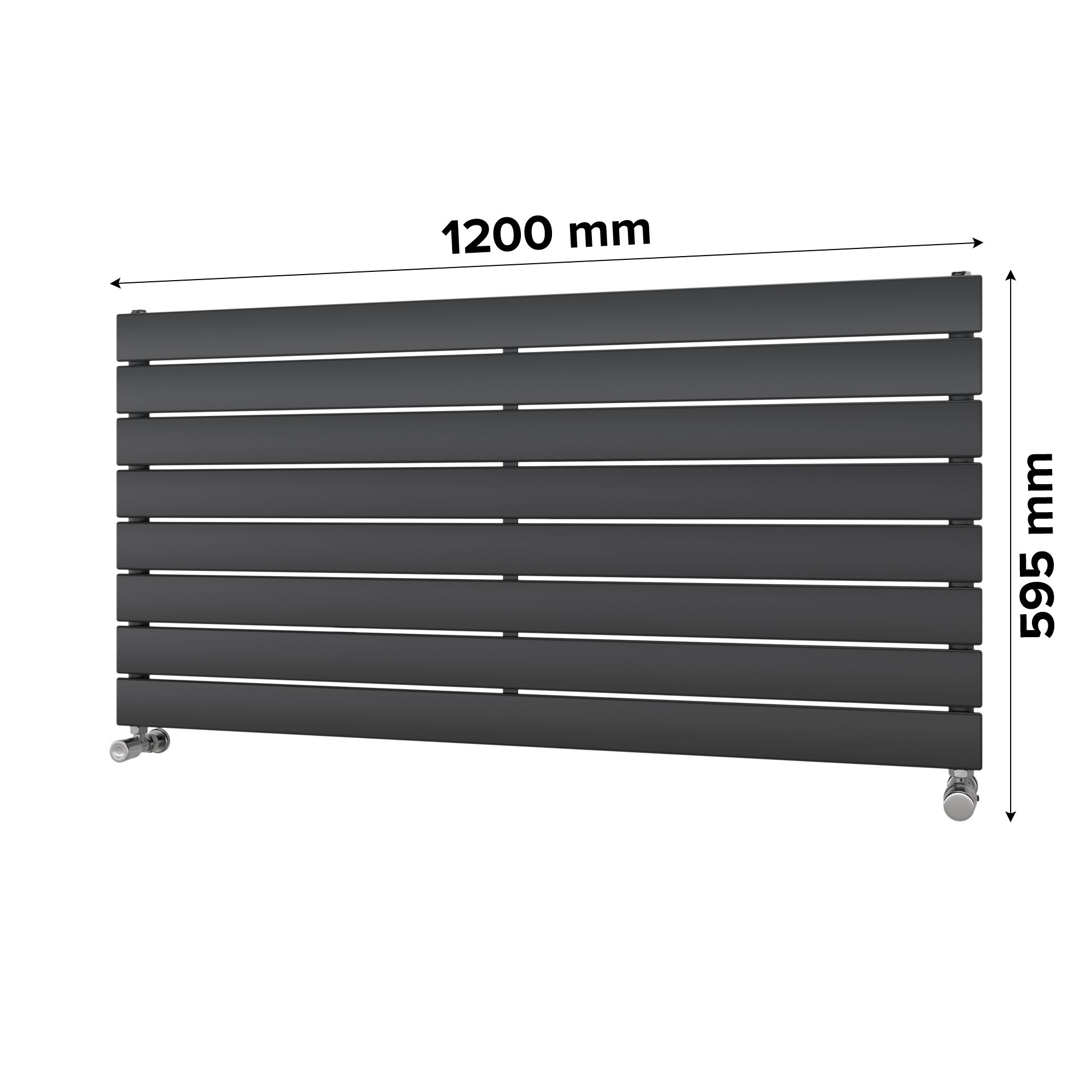 Ximax Vertirad Satin anthracite Horizontal Designer panel Radiator, (W)1200mm x (H)595mm