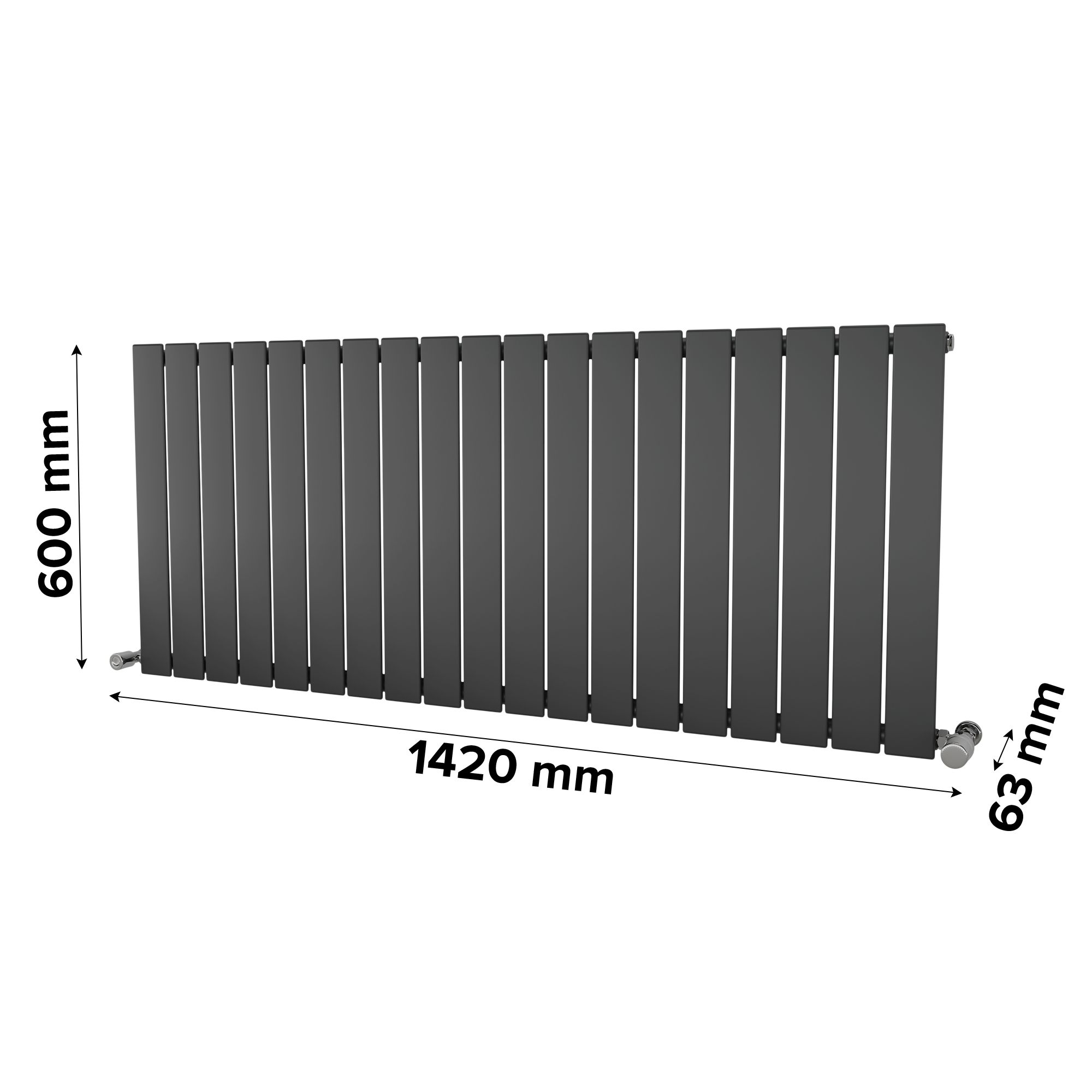Ximax Vertirad Satin anthracite Horizontal Designer panel Radiator, (W)1420mm x (H)600mm