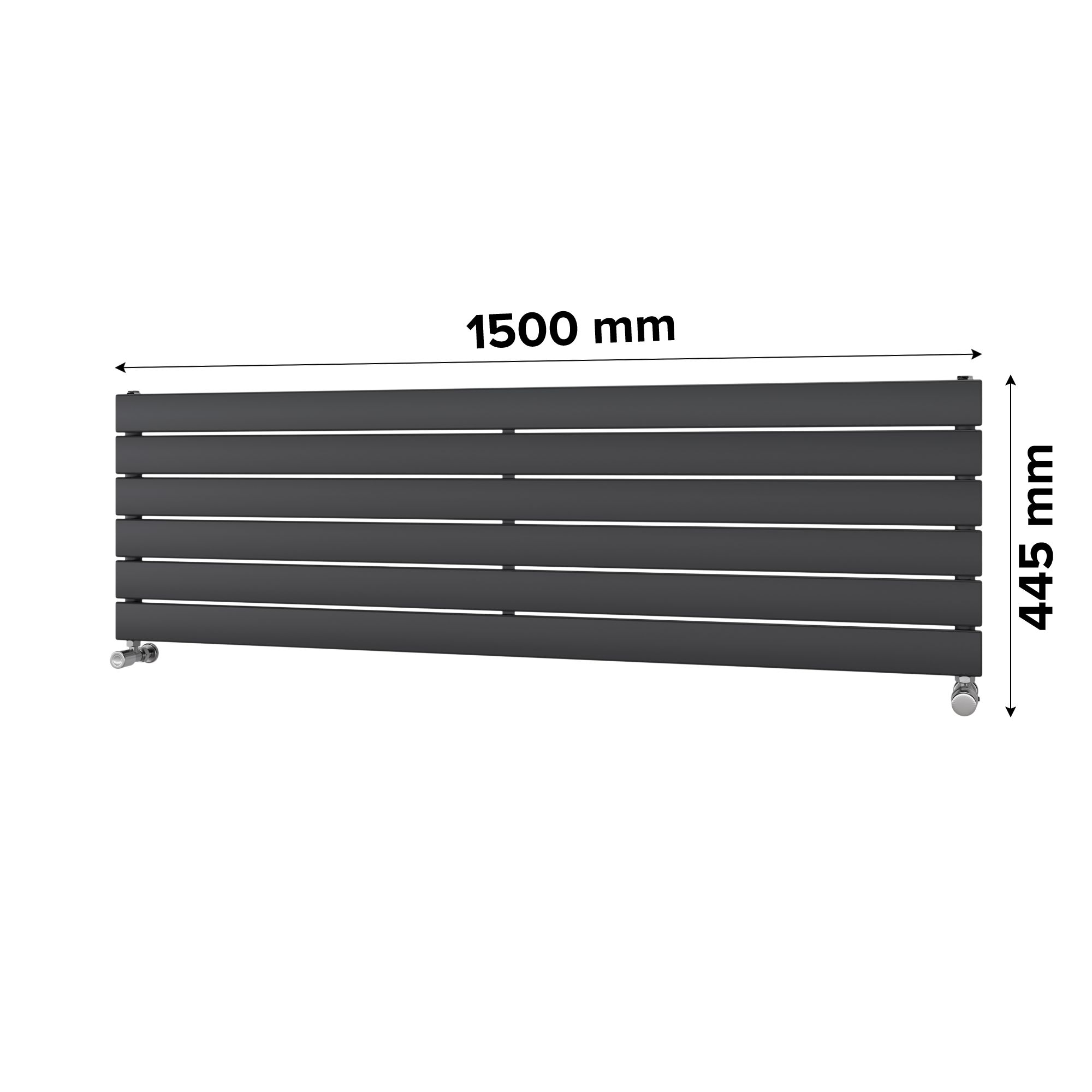 Ximax Vertirad Satin anthracite Horizontal Designer panel Radiator, (W)1500mm x (H)445mm