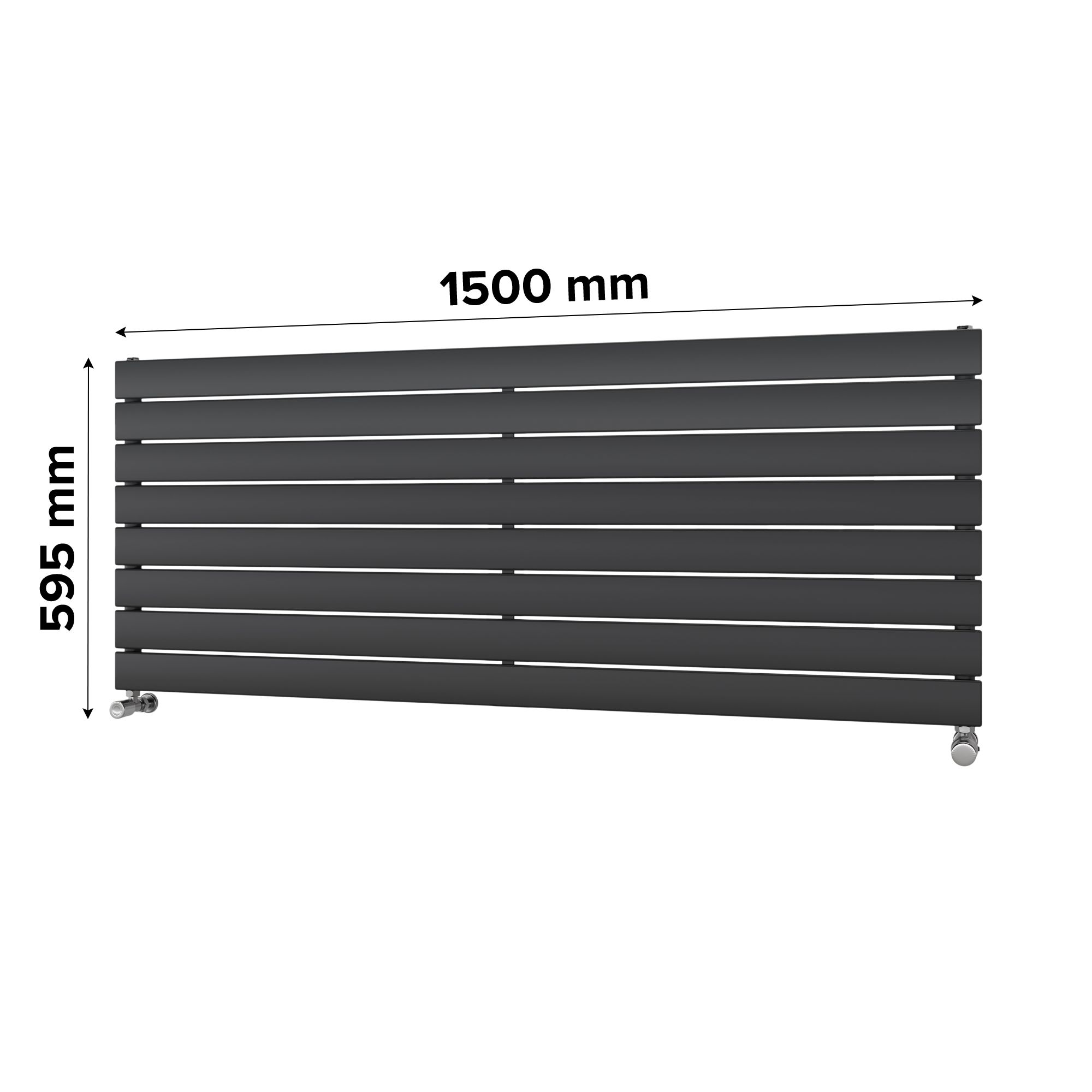 Ximax Vertirad Satin anthracite Horizontal Designer panel Radiator, (W)1500mm x (H)595mm