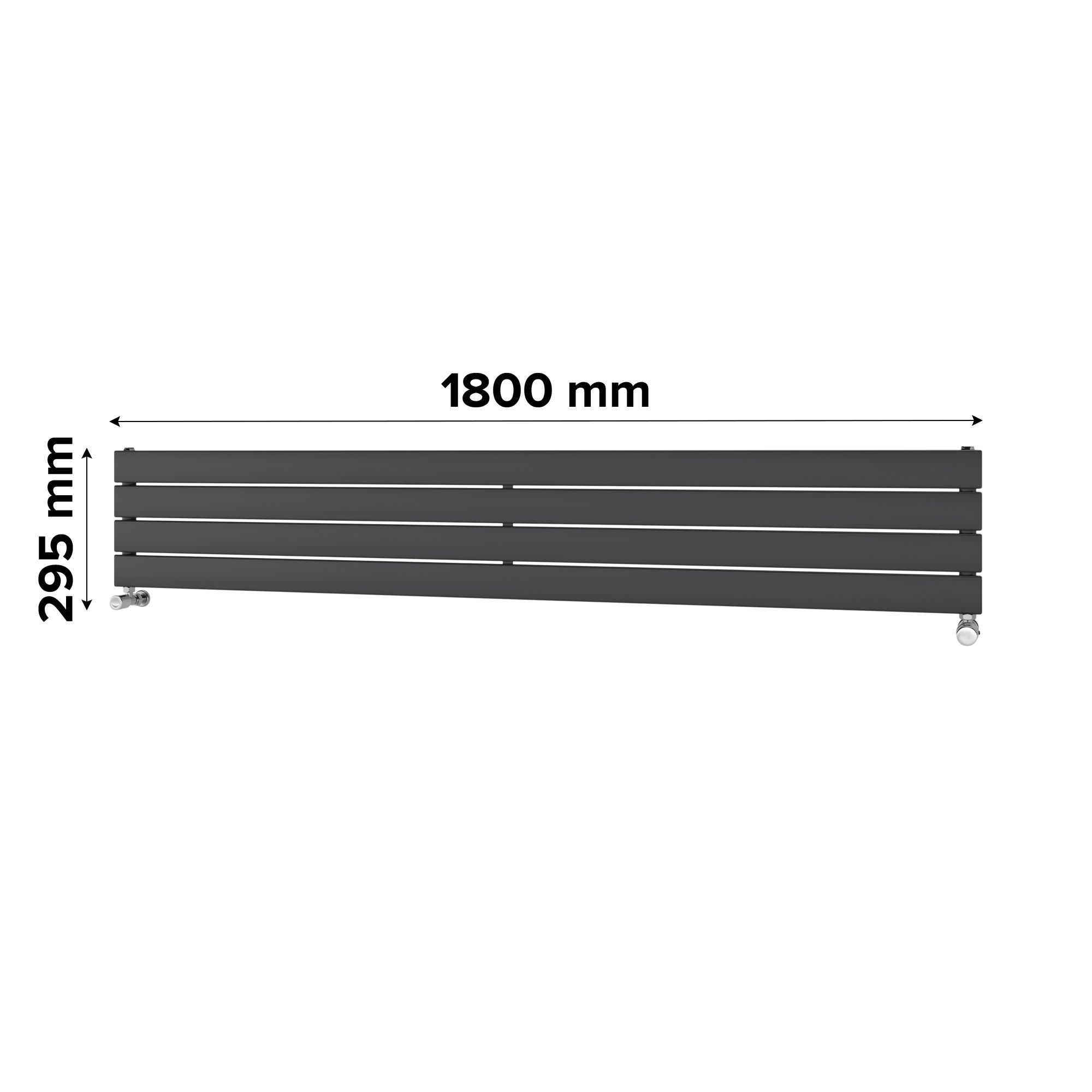 Ximax Vertirad Satin anthracite Horizontal Designer panel Radiator, (W)1800mm x (H)295mm