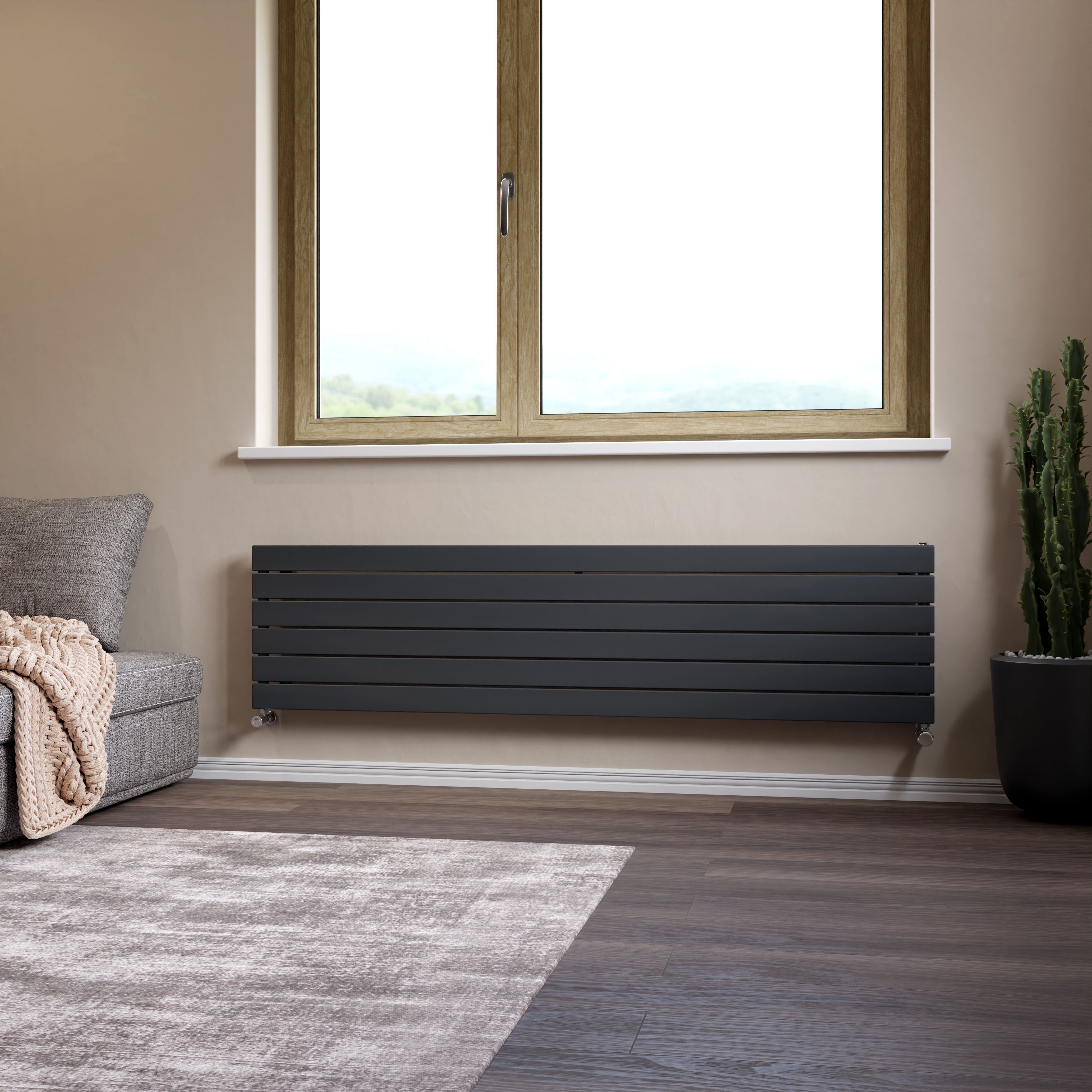 Ximax Vertirad Satin anthracite Horizontal Designer panel Radiator