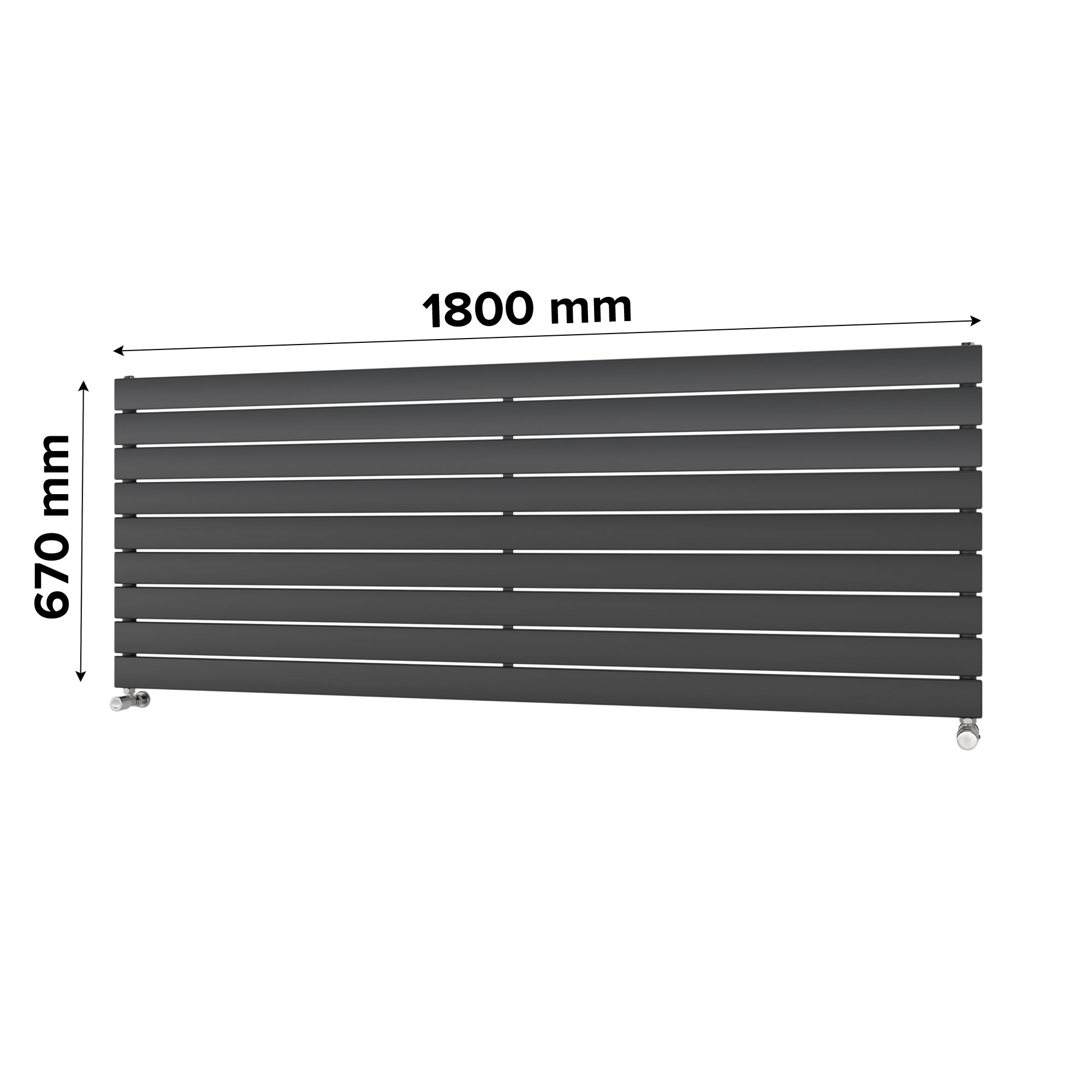 Ximax Vertirad Satin anthracite Horizontal Designer panel Radiator, (W)1800mm x (H)670mm
