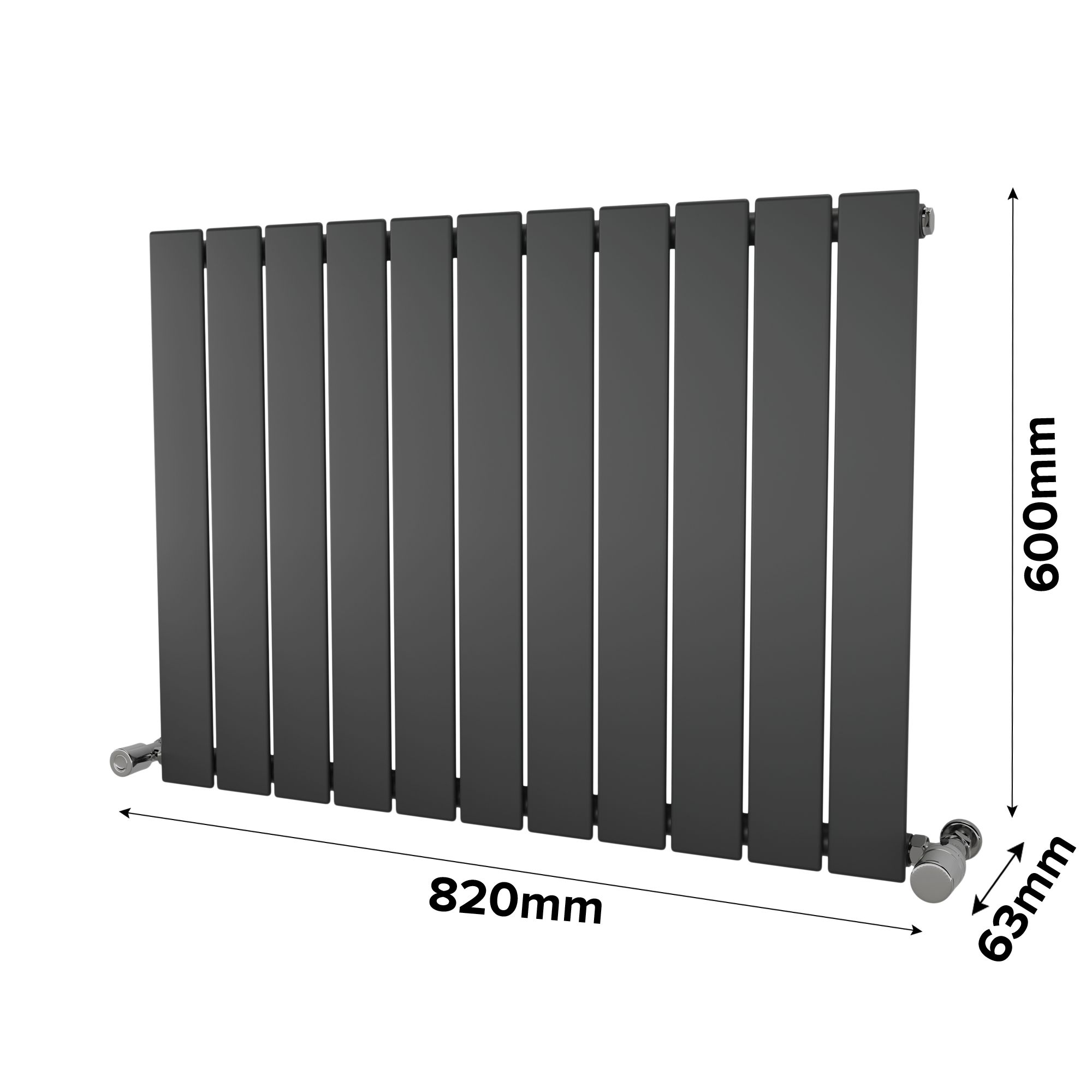 Ximax Vertirad Satin anthracite Horizontal Designer panel Radiator, (W)820mm x (H)600mm