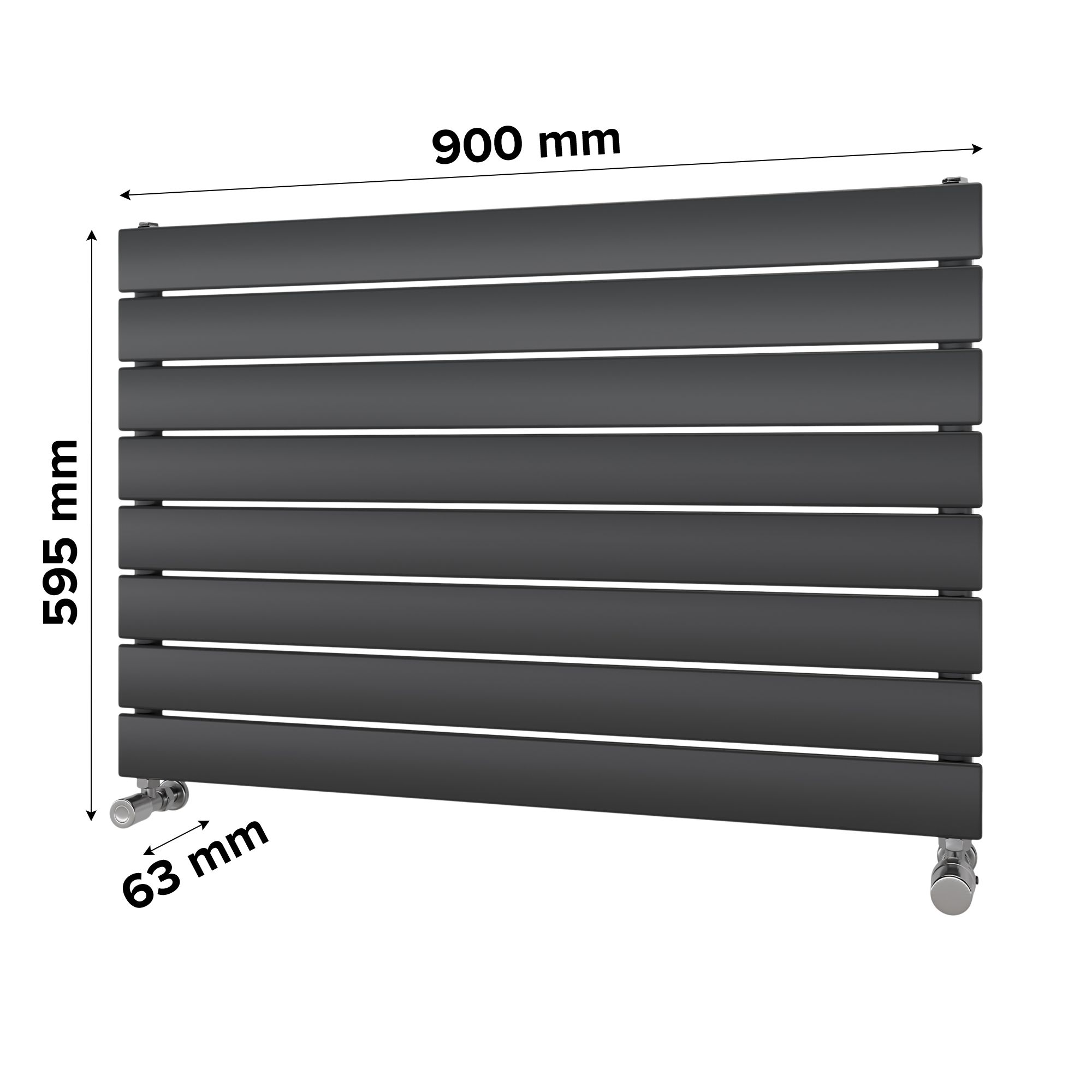 Ximax Vertirad Satin anthracite Horizontal Designer panel Radiator, (W)900mm x (H)595mm
