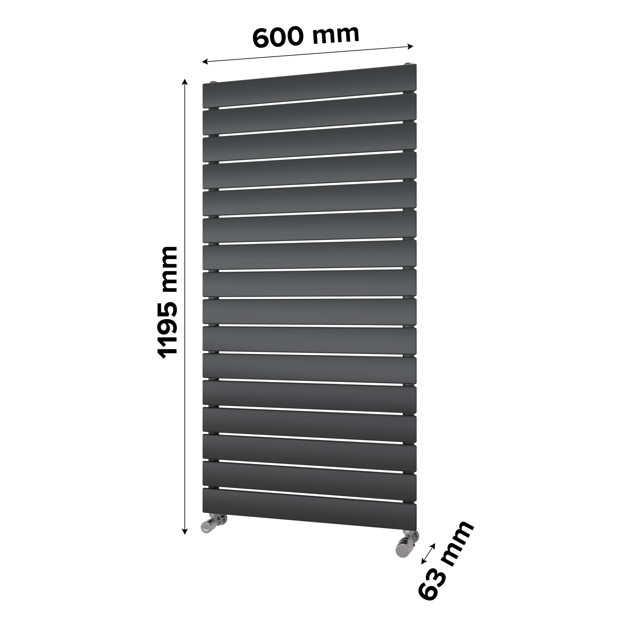 Ximax Vertirad Satin anthracite Vertical Designer panel Radiator, (W)600mm x (H)1195mm