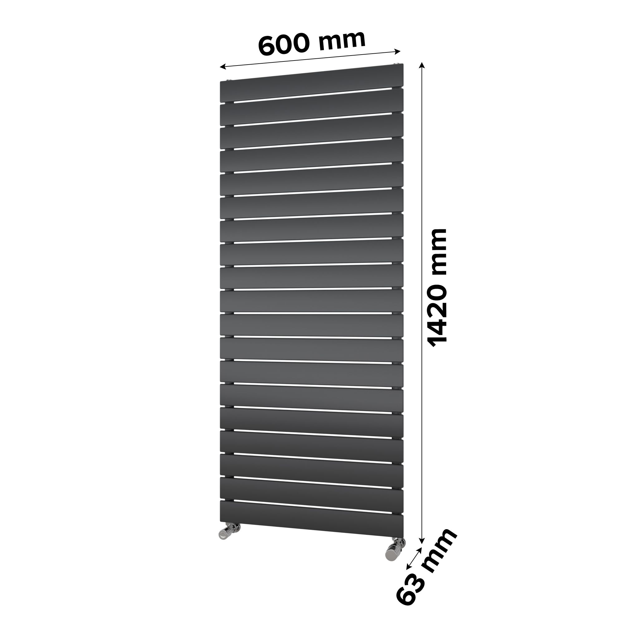Ximax Vertirad Satin anthracite Vertical Designer panel Radiator, (W)600mm x (H)1420mm