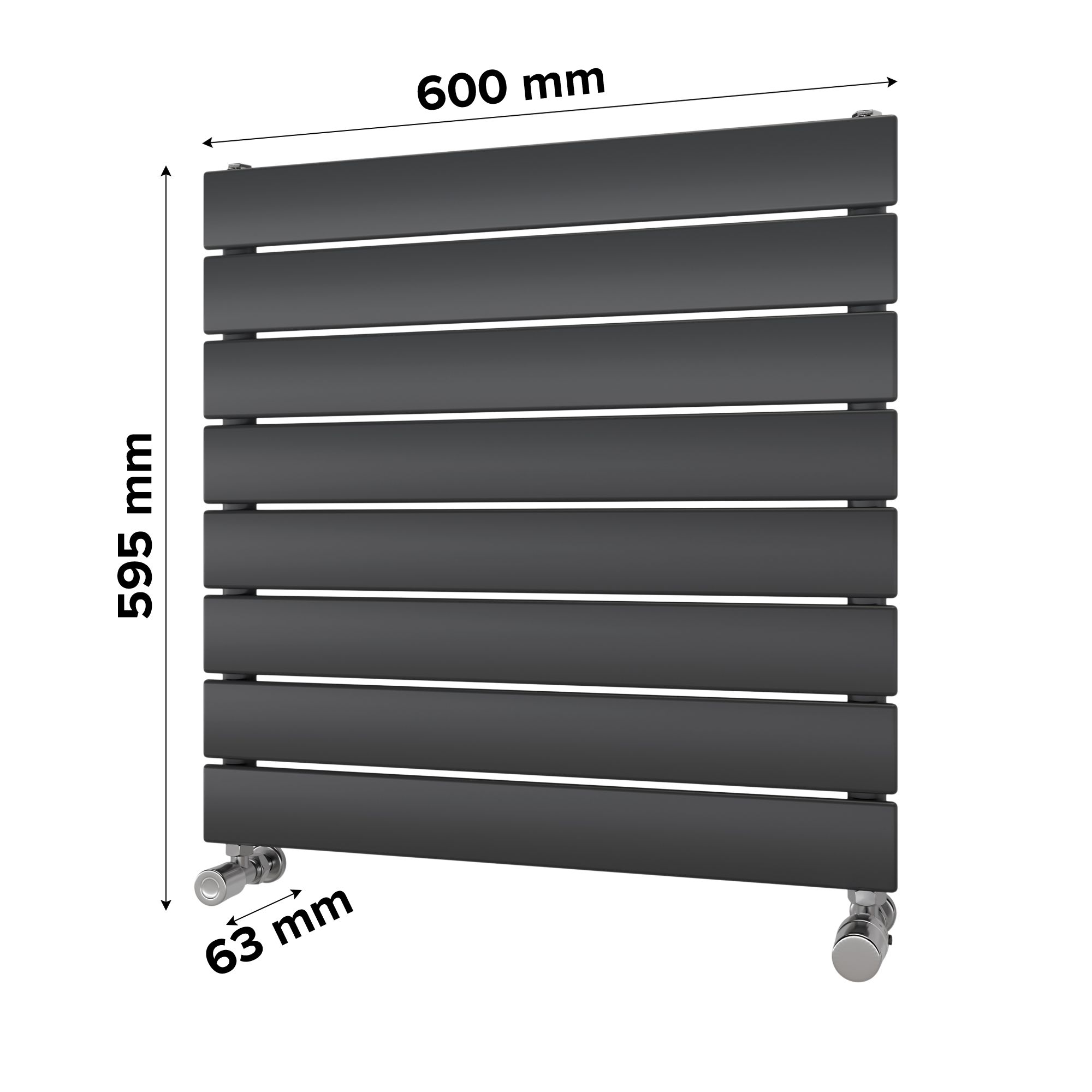 Ximax Vertirad Satin anthracite Vertical Designer panel Radiator, (W)600mm x (H)595mm