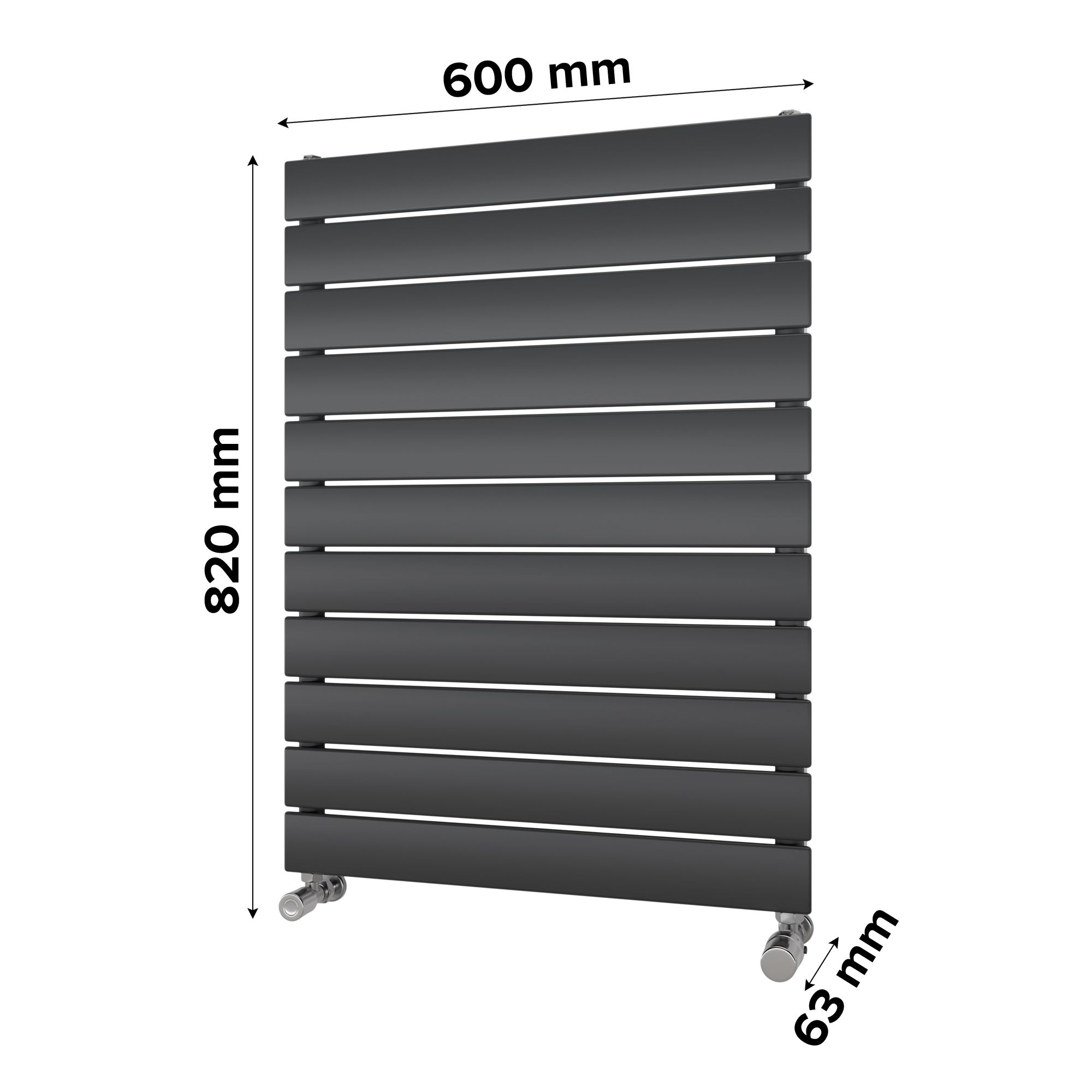 Ximax Vertirad Satin anthracite Vertical Designer panel Radiator, (W)600mm x (H)820mm