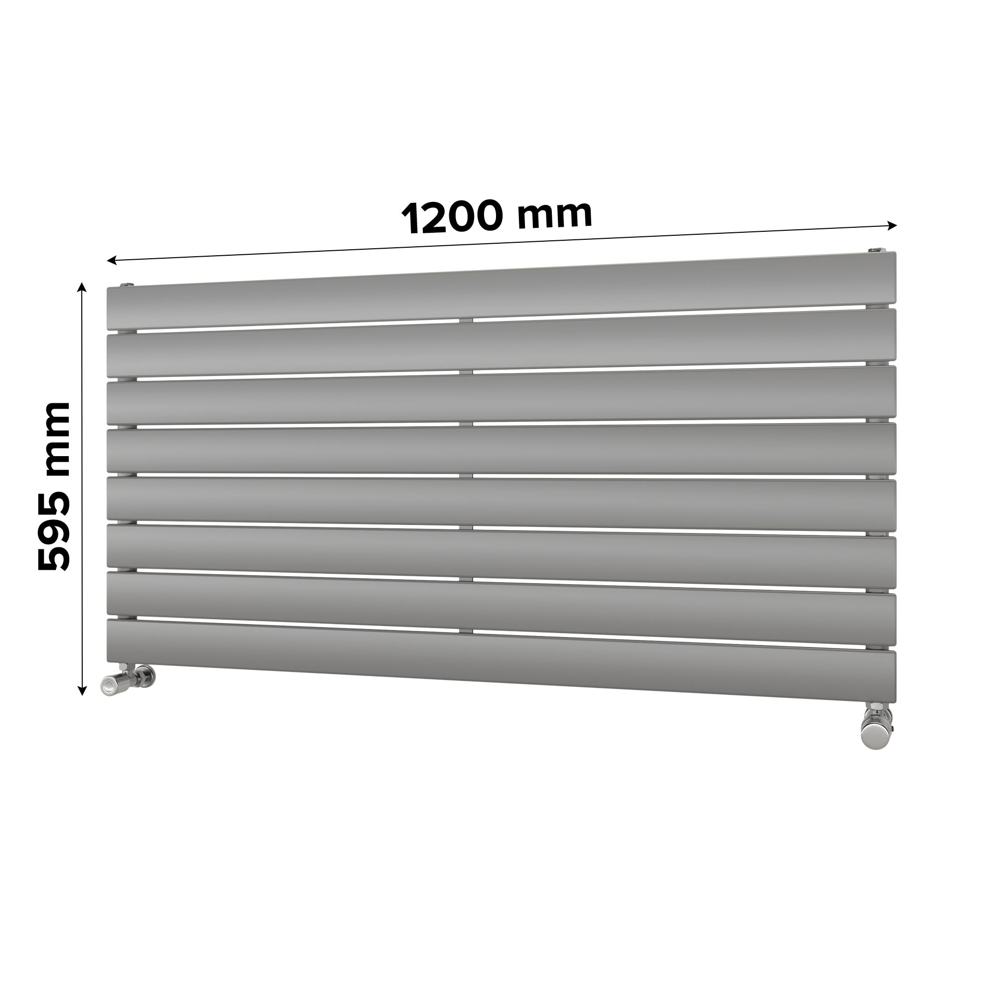 Ximax Vertirad Satin silver effect Horizontal Designer panel Radiator, (W)1200mm x (H)595mm