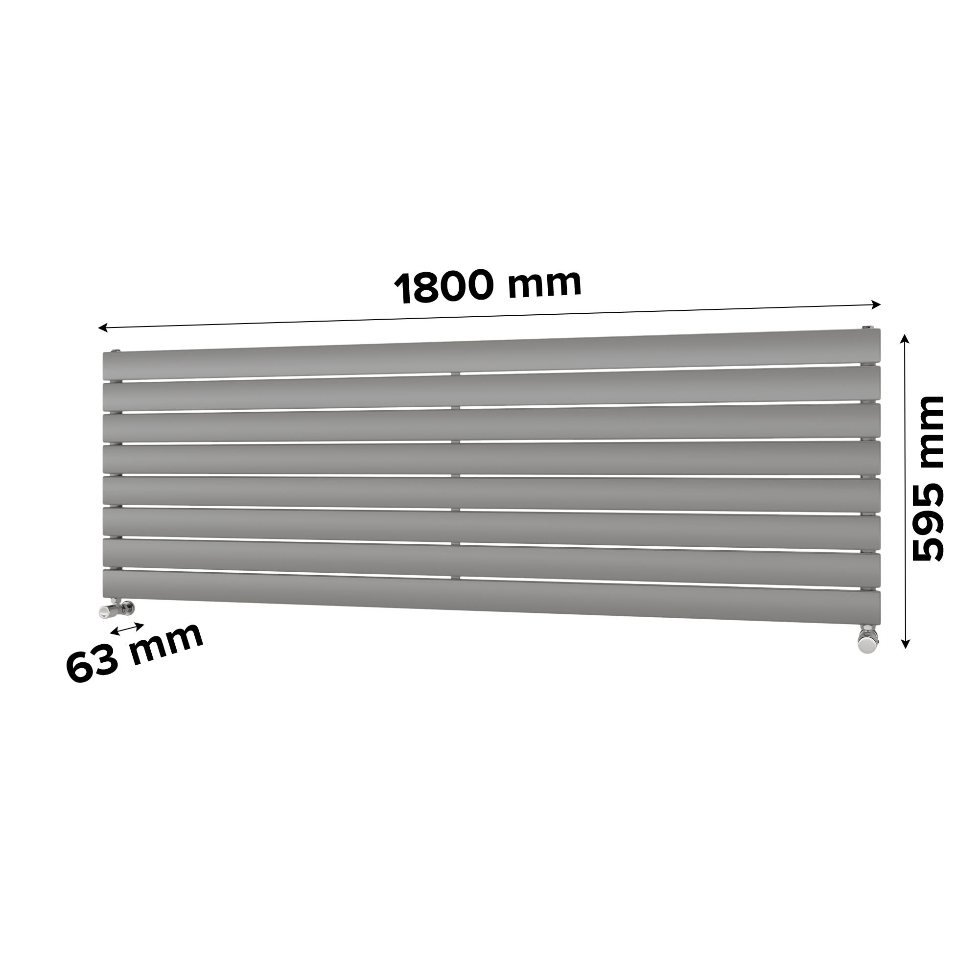 Ximax Vertirad Satin silver effect Horizontal Designer panel Radiator, (W)1800mm x (H)595mm