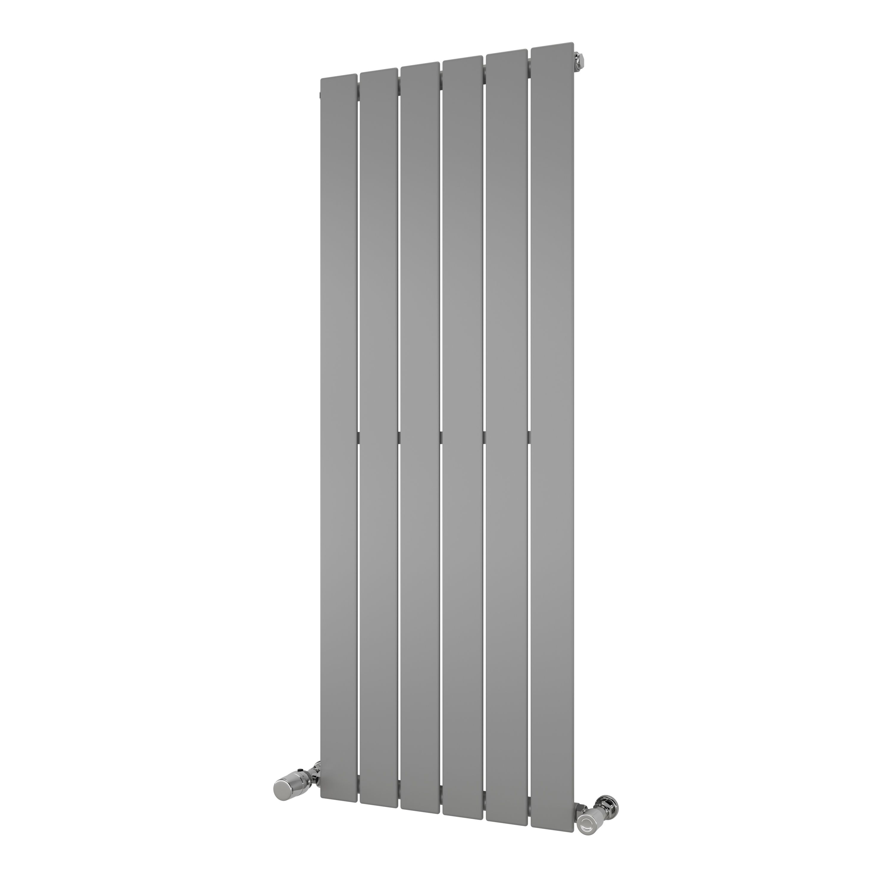 Ximax Vertirad Satin silver effect Vertical Designer panel Radiator, (W)445mm x (H)1200mm