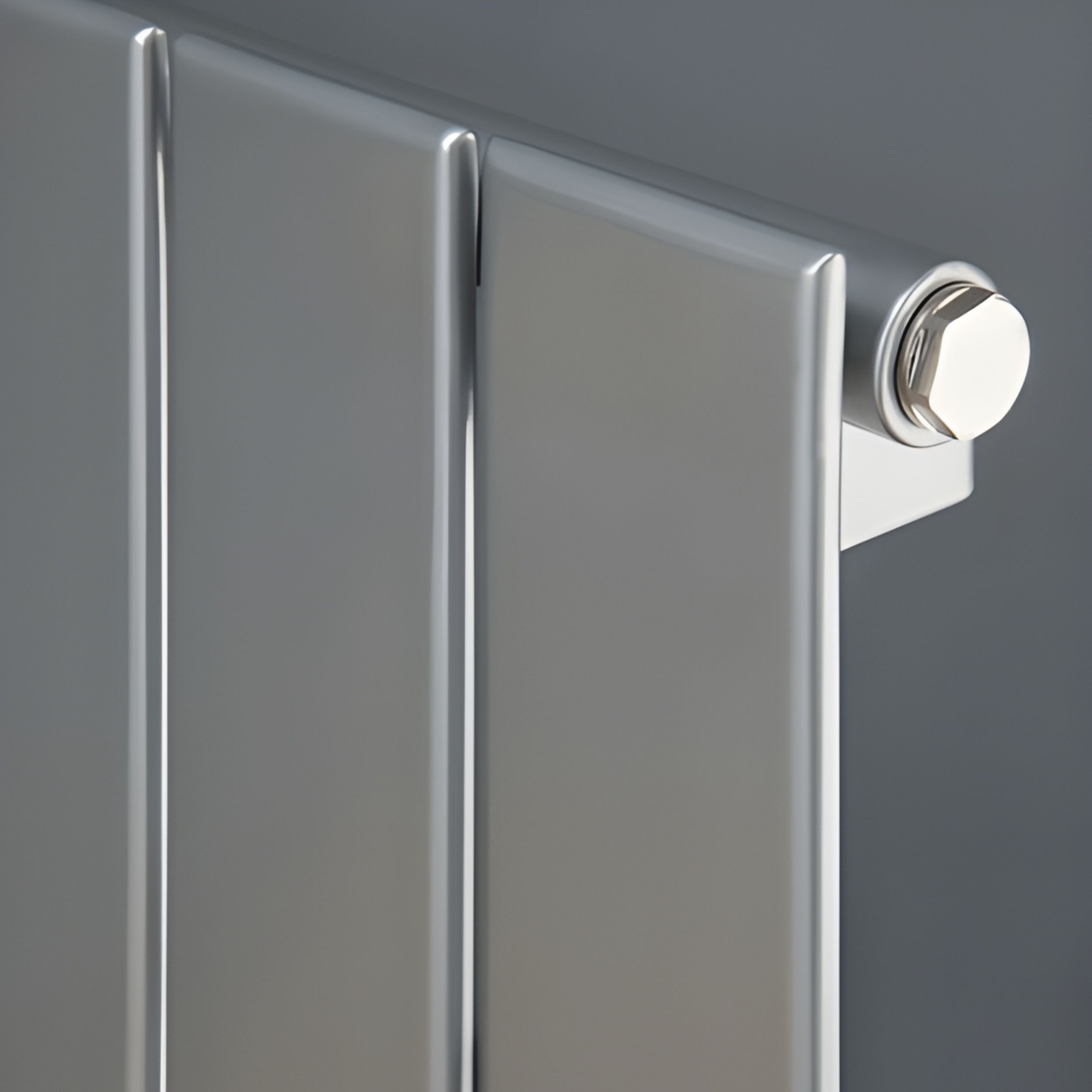 Ximax Vertirad Satin silver effect Vertical Designer panel Radiator, (W)445mm x (H)1200mm