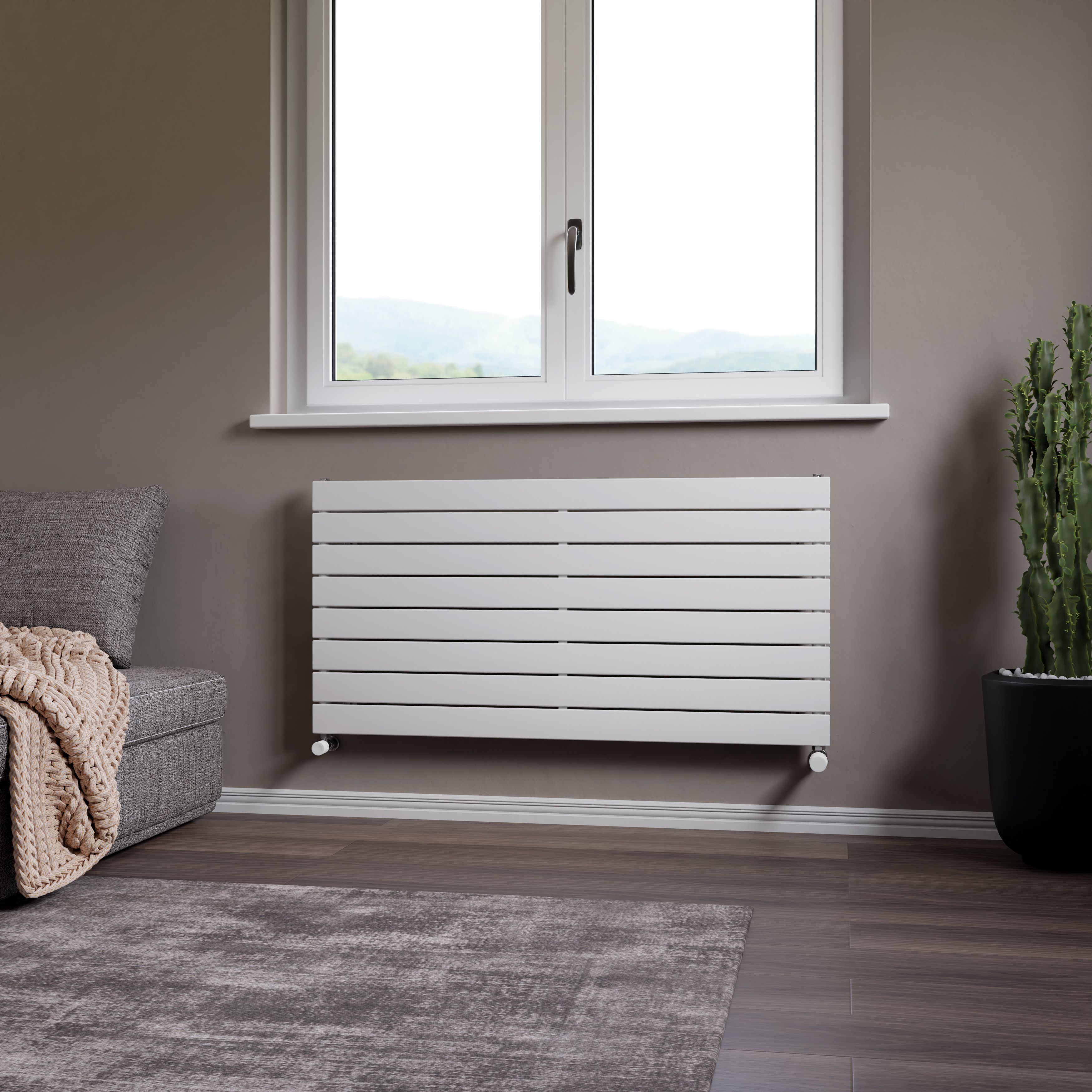 Ximax Vertirad Satin white Horizontal Designer panel Radiator, (W)1200mm x (H)595mm