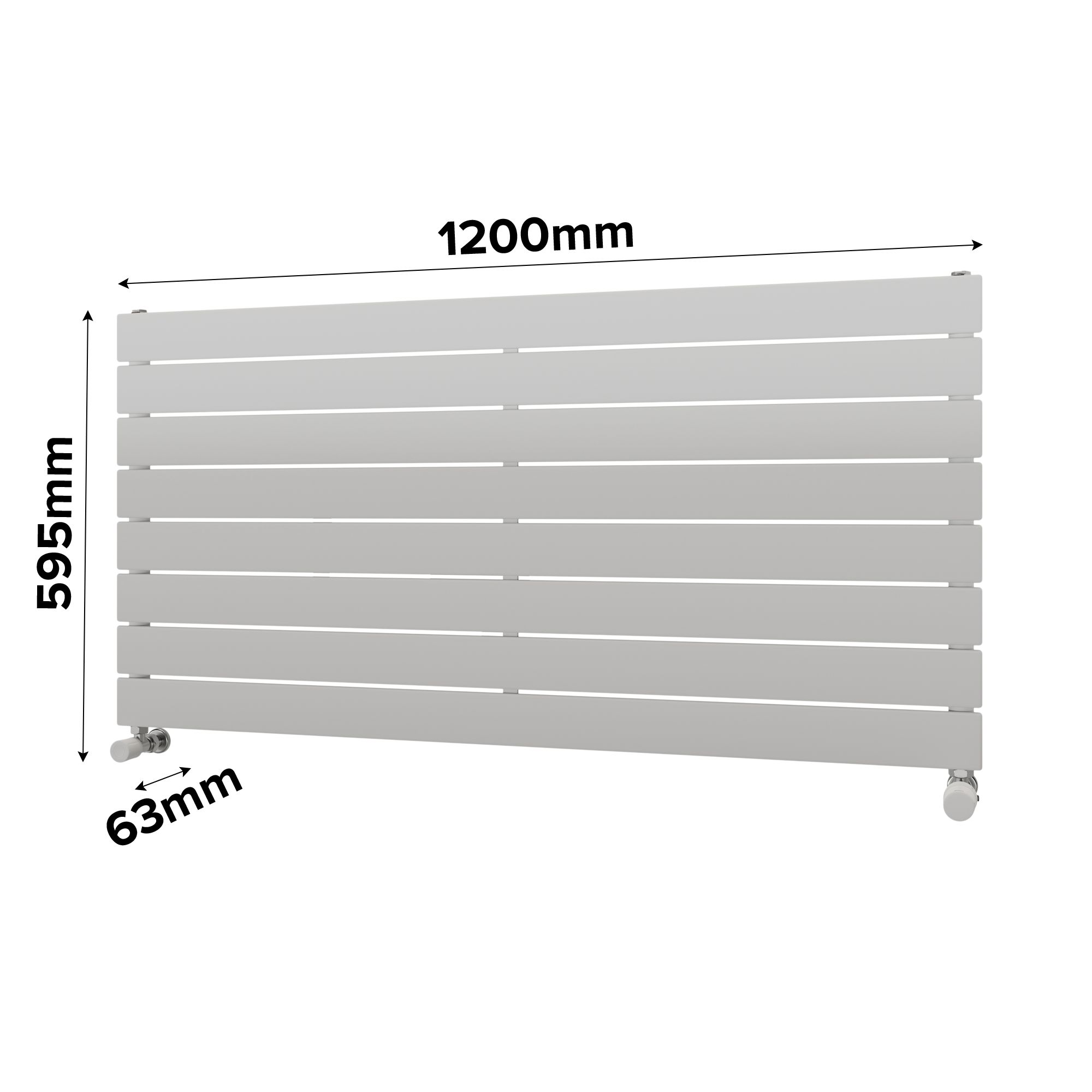 Ximax Vertirad Satin white Horizontal Designer panel Radiator, (W)1200mm x (H)595mm