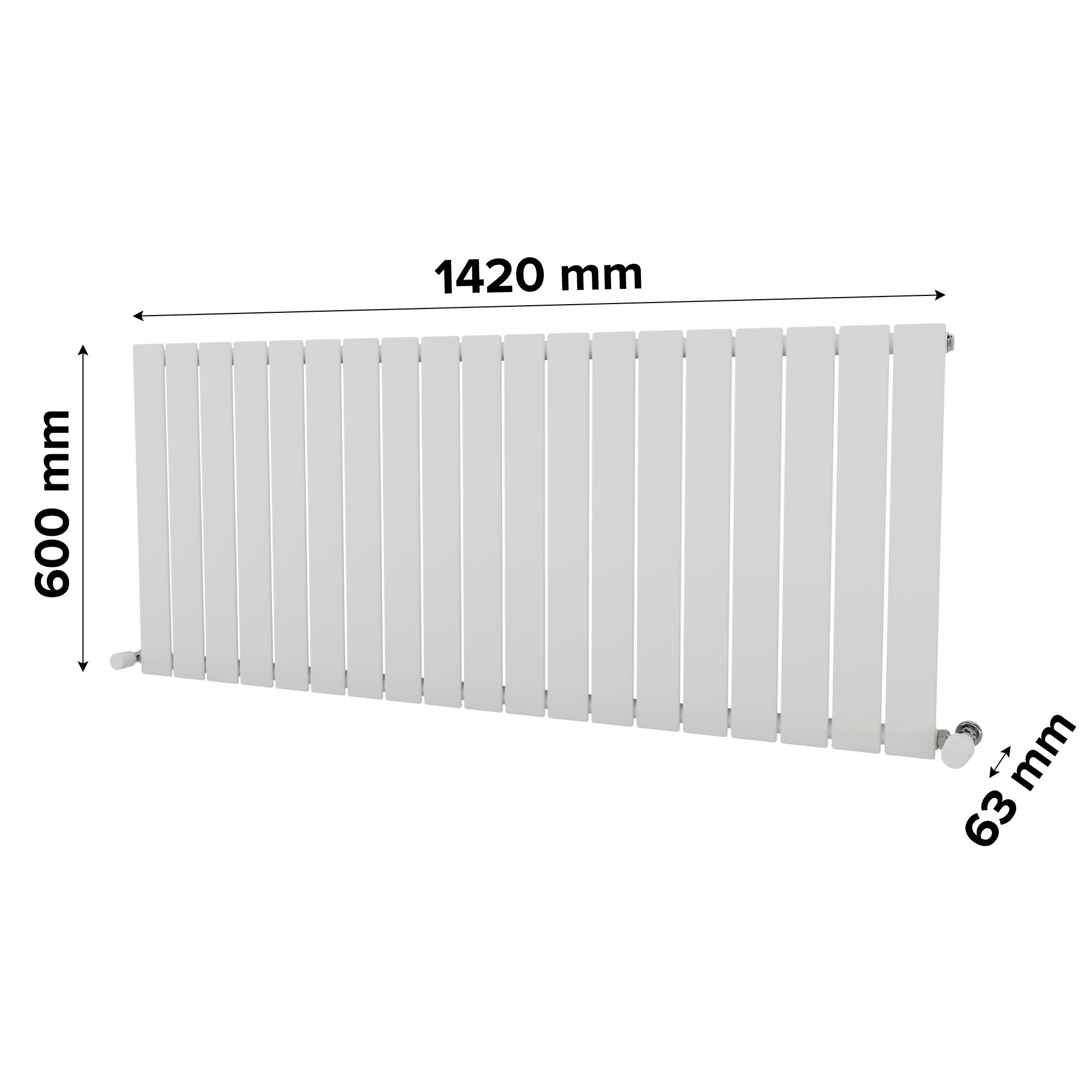 Ximax Vertirad Satin white Horizontal Designer panel Radiator, (W)1420mm x (H)600mm